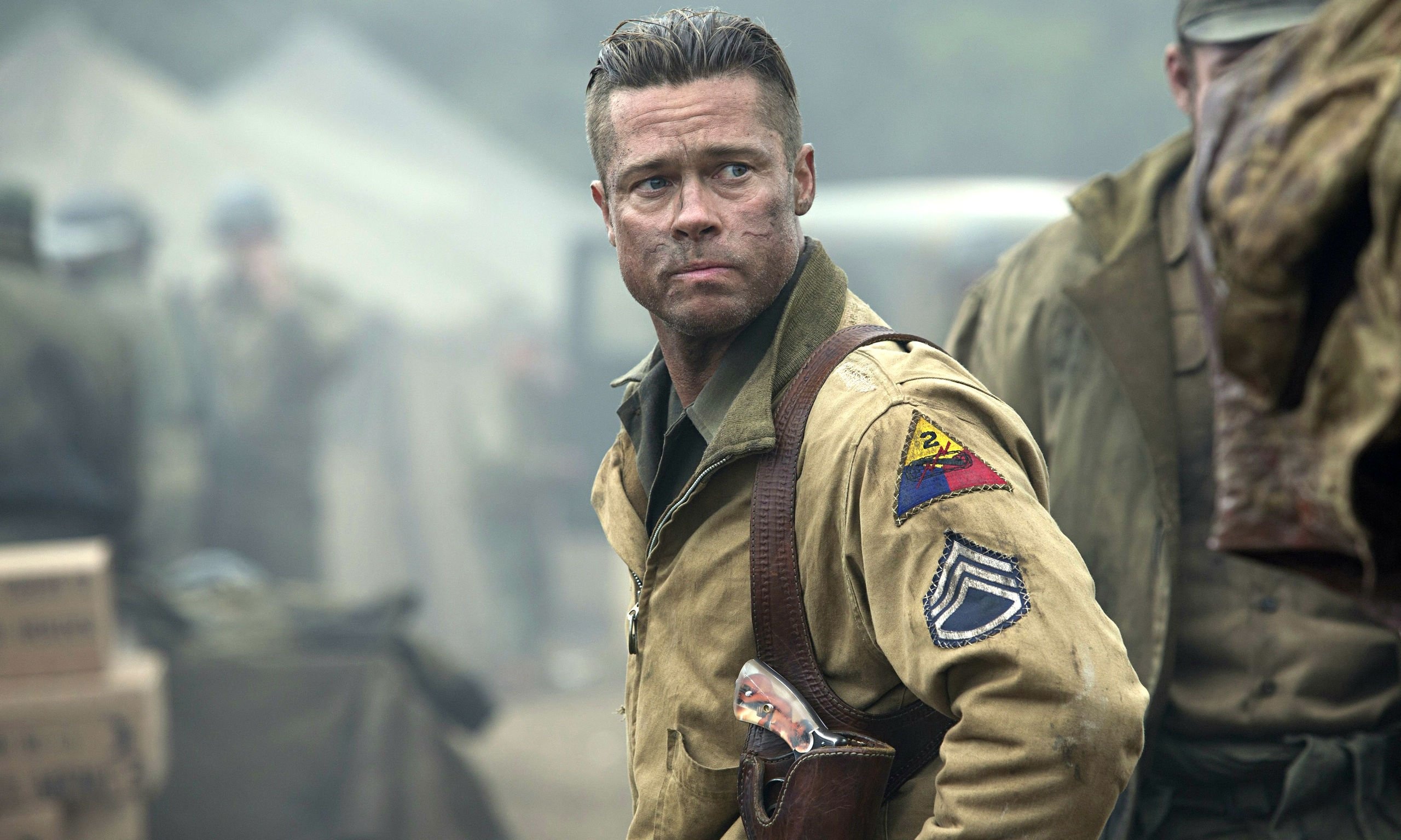 Brad Pitt: Don "Wardaddy" Collier, One of the main protagonists that appear in the movie Fury. 2560x1540 HD Wallpaper.