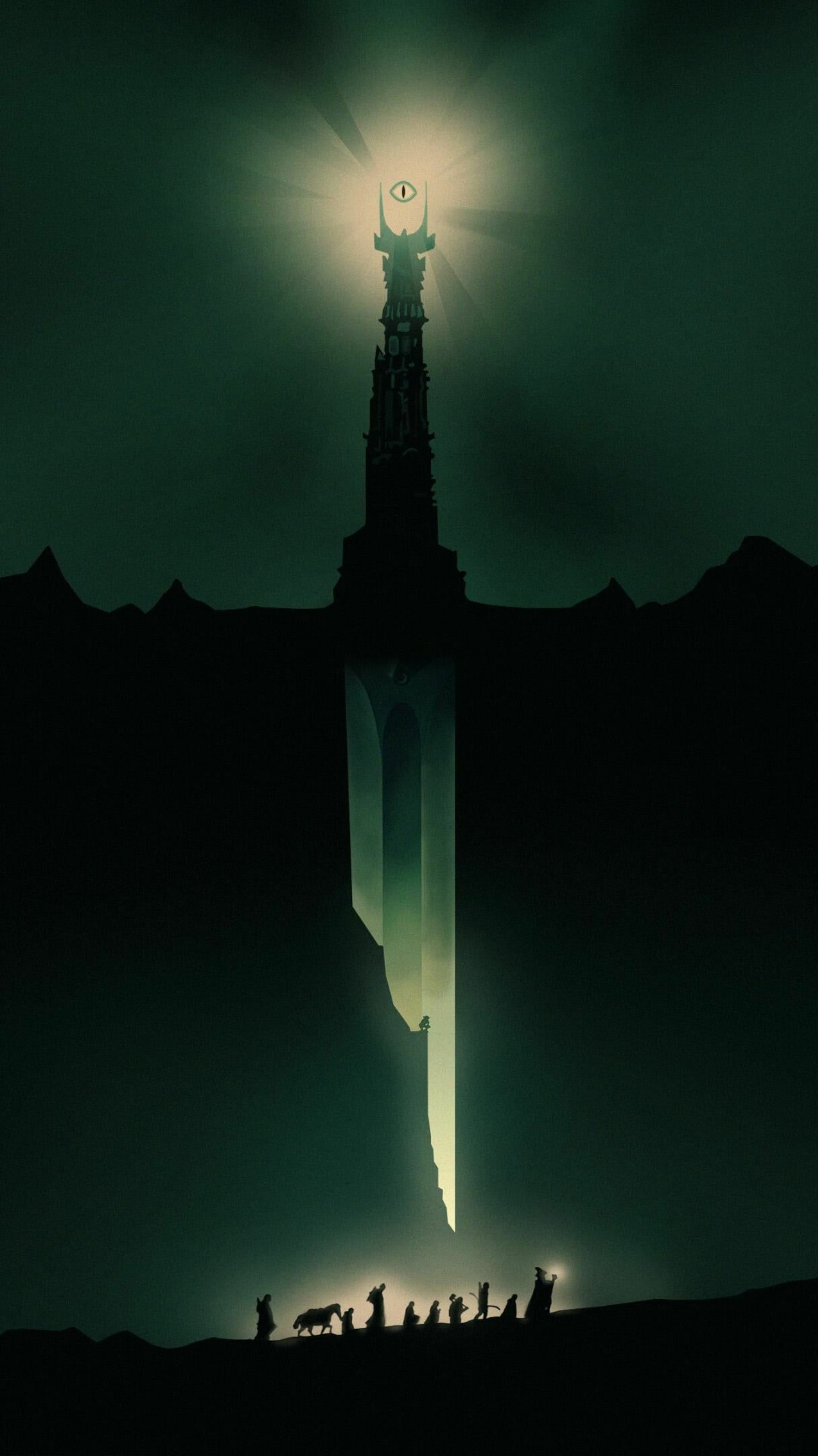 The Lord of the Rings: The Fellowship of the Ring, A 2001 epic fantasy adventure film directed by Peter Jackson, Minimalistic. 1080x1920 Full HD Background.