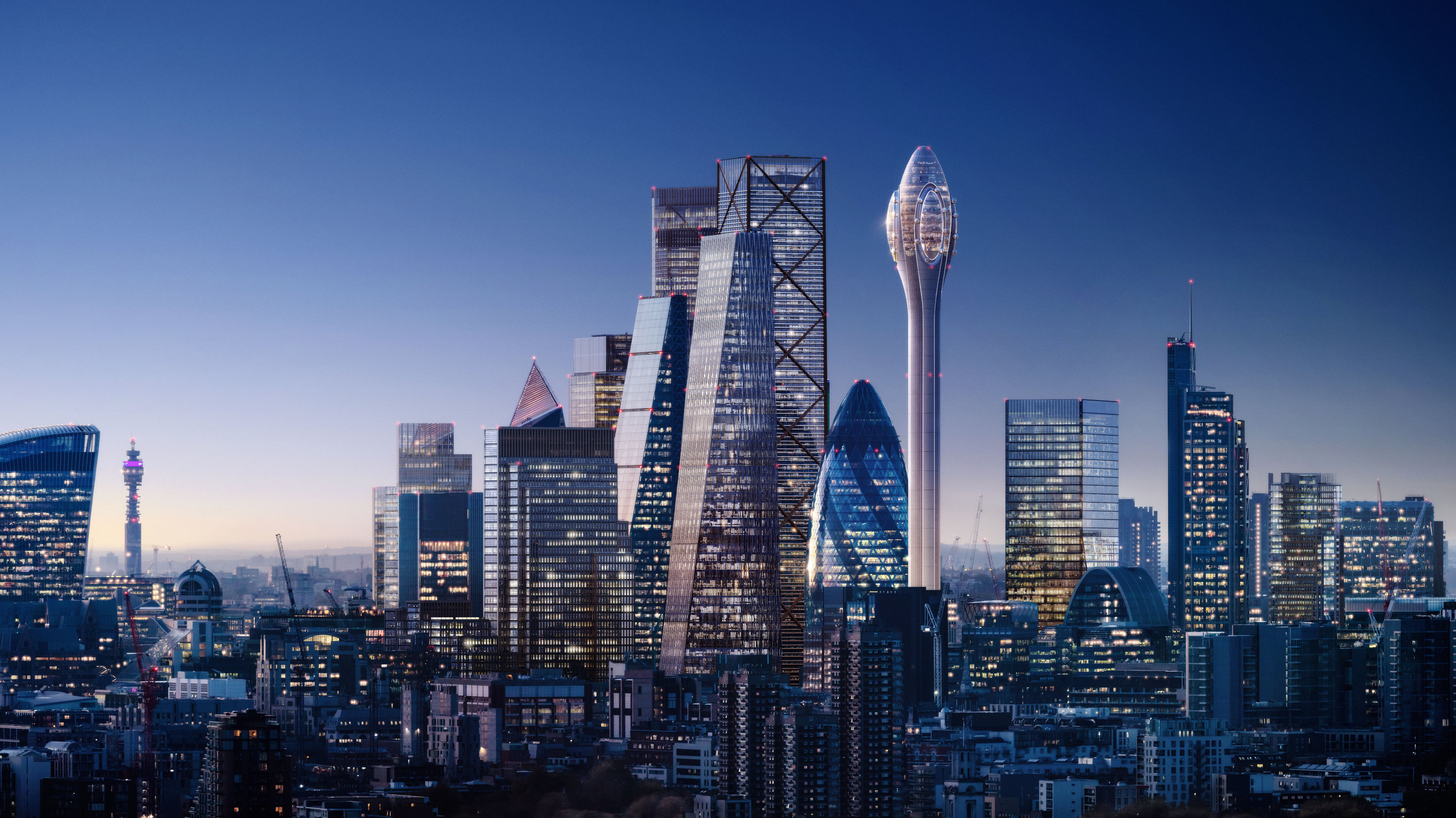 London Skyline, Travels, Tulip Planned, Gherkin, 3000x1690 HD Desktop