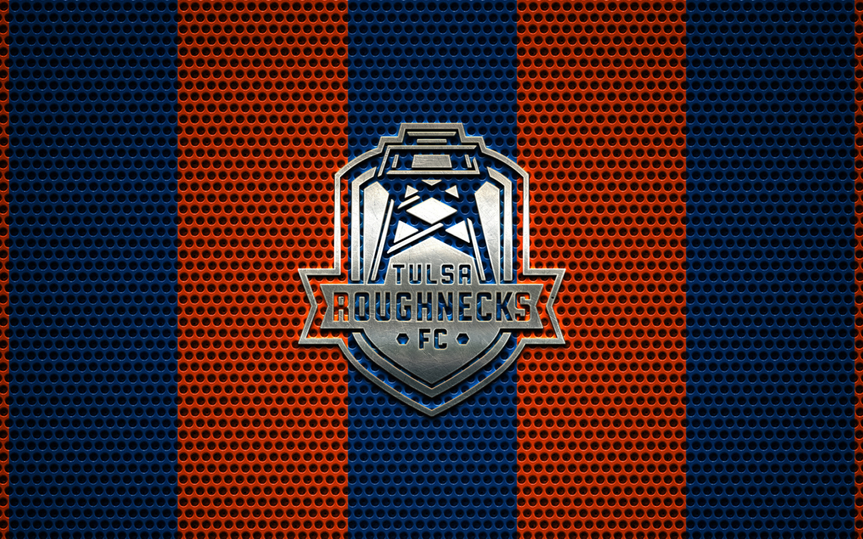 Tulsa travels, FC Tulsa logo wallpaper, American soccer club, Metal emblem, 2880x1800 HD Desktop