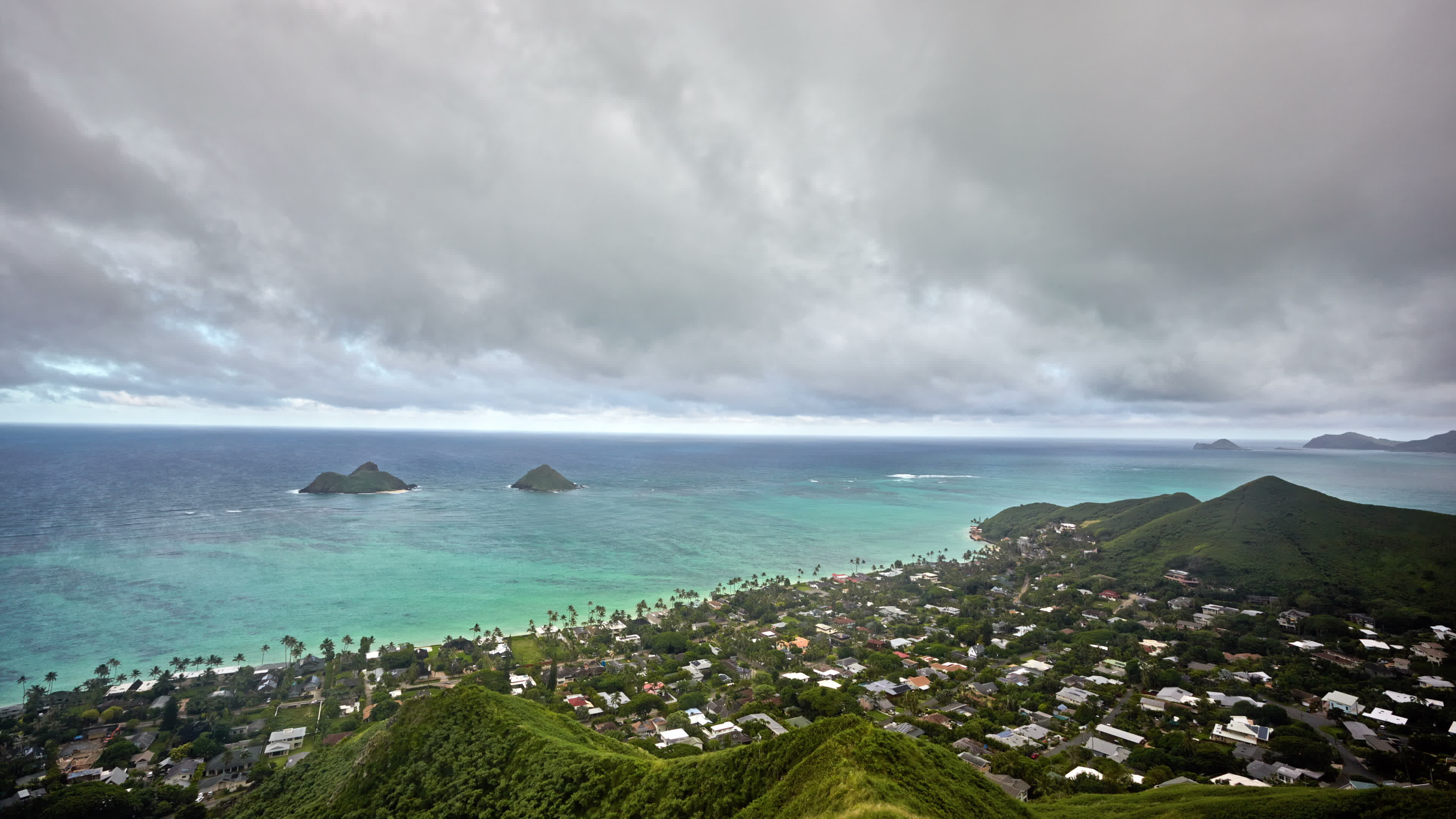 Lanikai Beach time-lapse, Mokulua Islands, Hawaiian nature, Tropical beauty, 3840x2160 4K Desktop