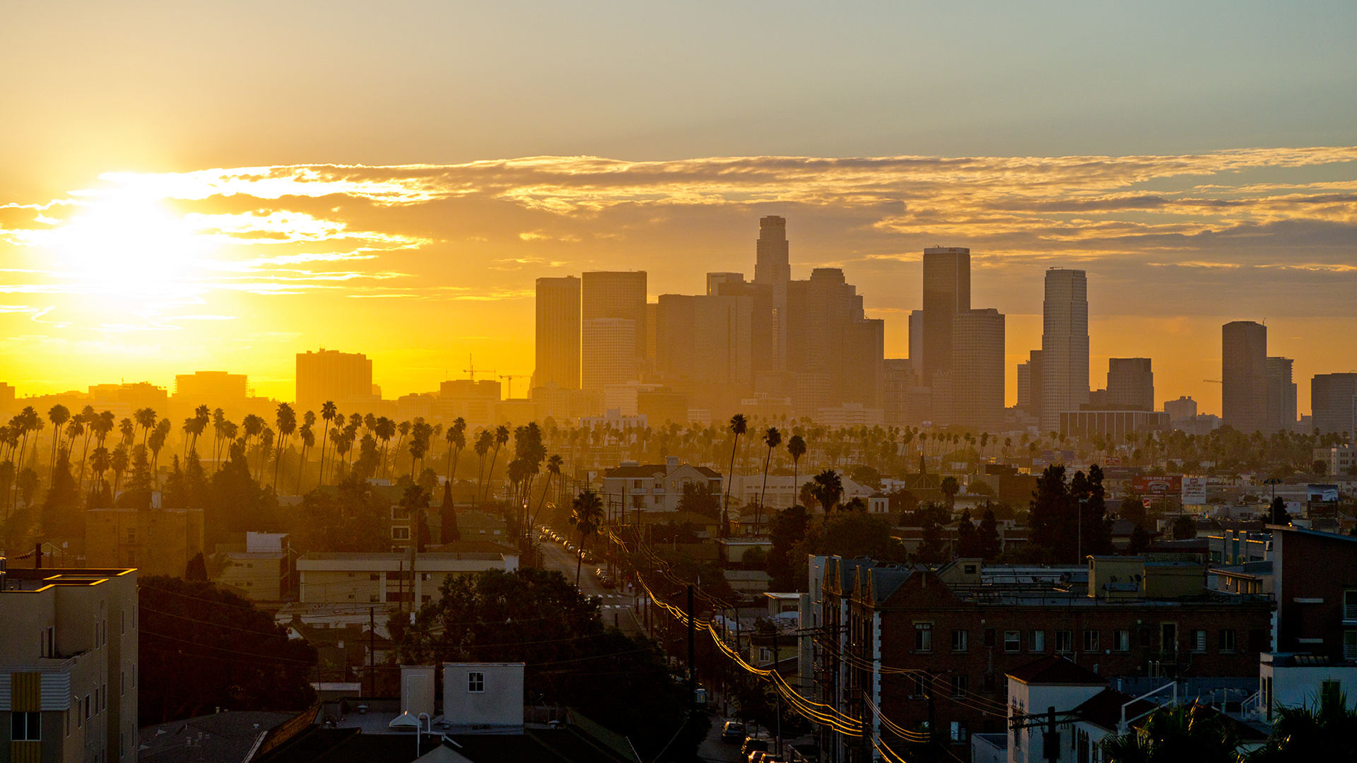 Hollywood Skyline, Los Angeles wallpapers, 3D city images, Movie capital, 1920x1080 Full HD Desktop