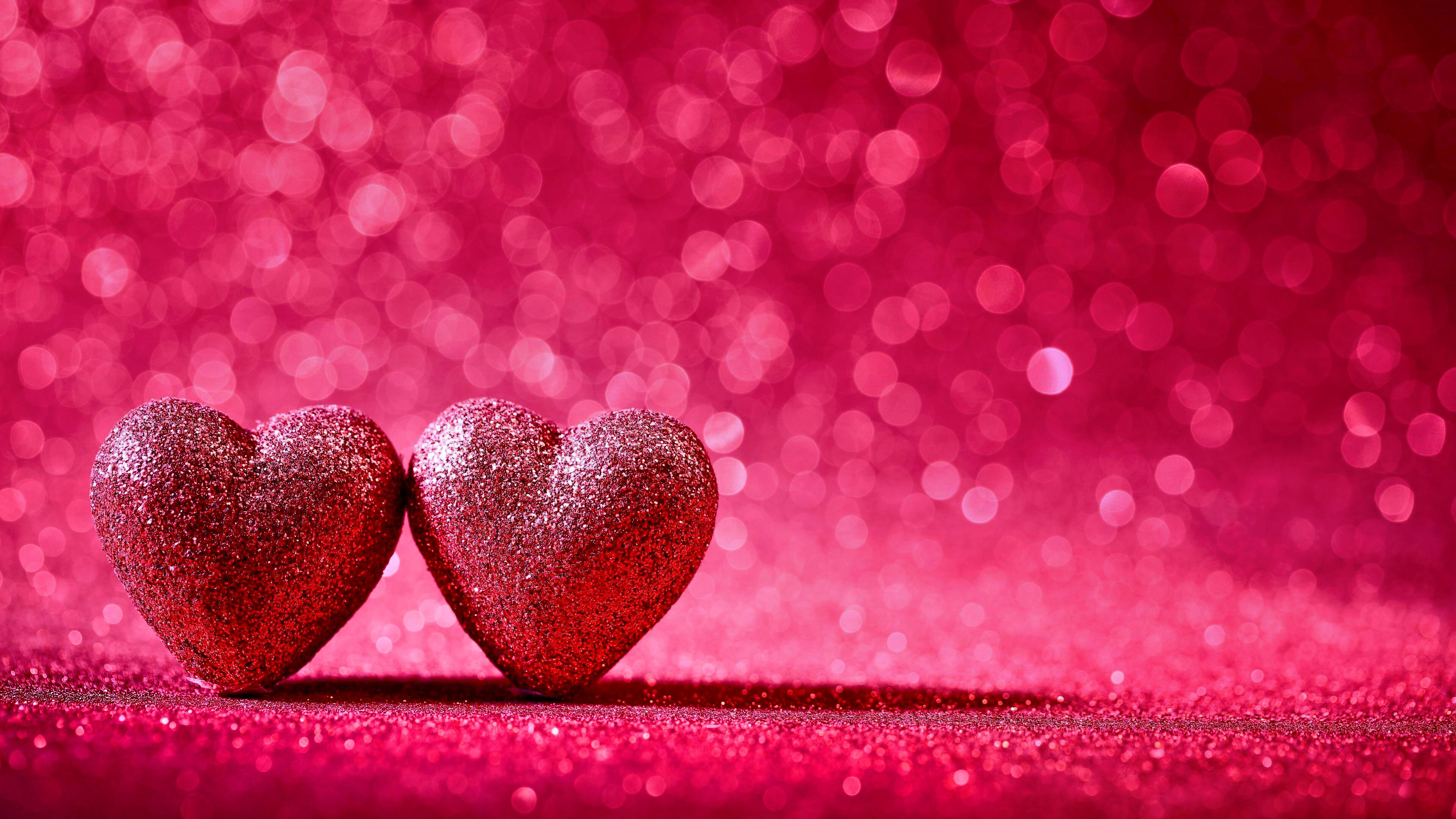 Valentine's Day, Romantic love, Heart-shaped balloons, Cupid's arrow, 3840x2160 4K Desktop