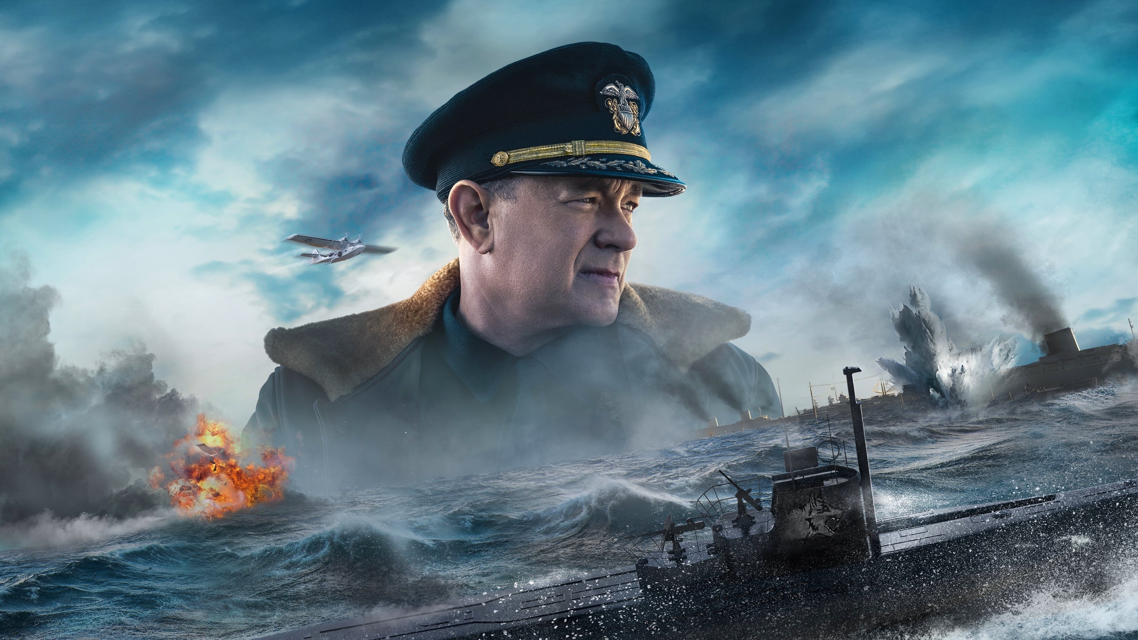Greyhound, War film, Naval battle, Tense atmosphere, 3840x2160 4K Desktop
