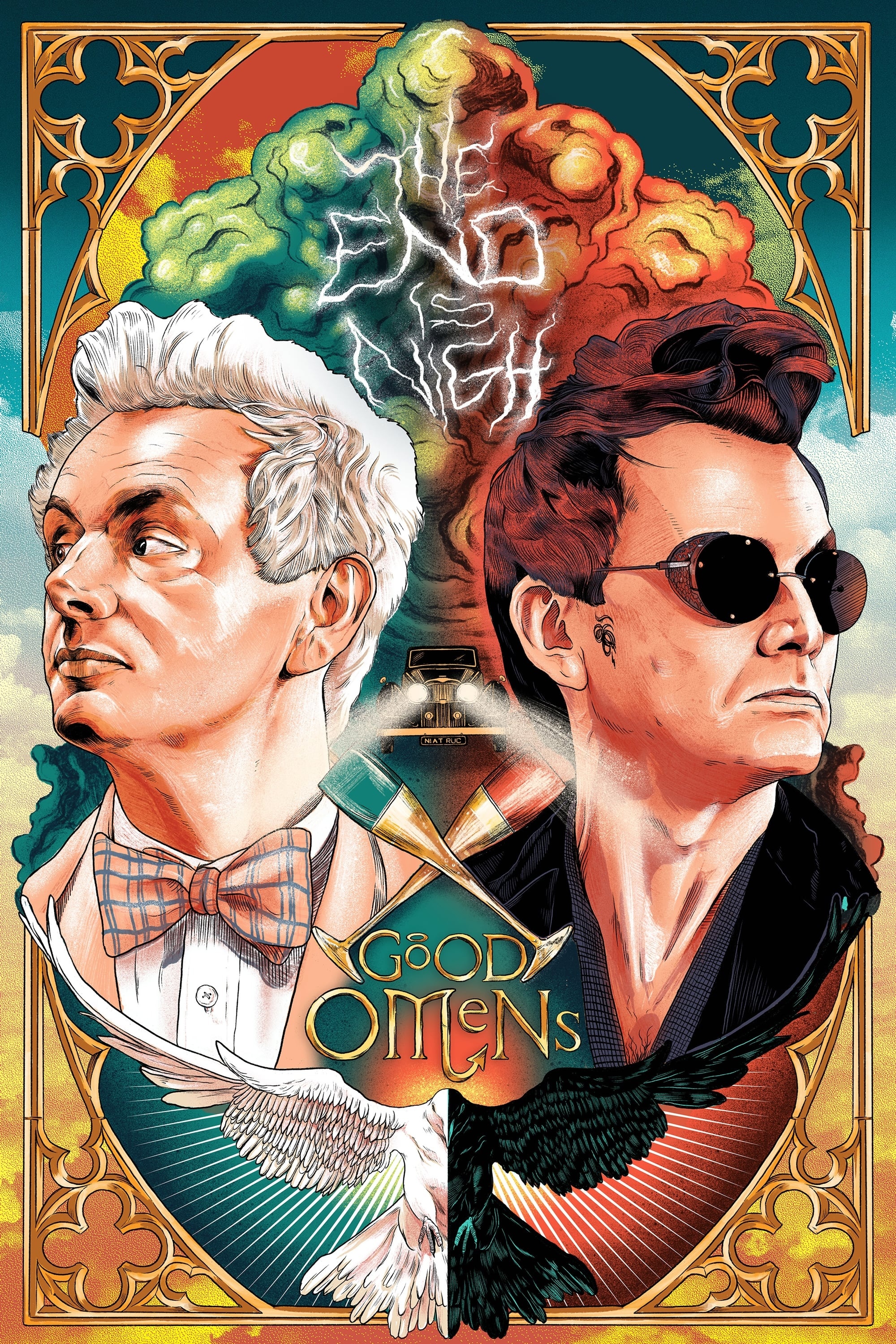 Good Omens TV series, Polish posters, Intriguing characters, Engaging storyline, 2000x3000 HD Phone