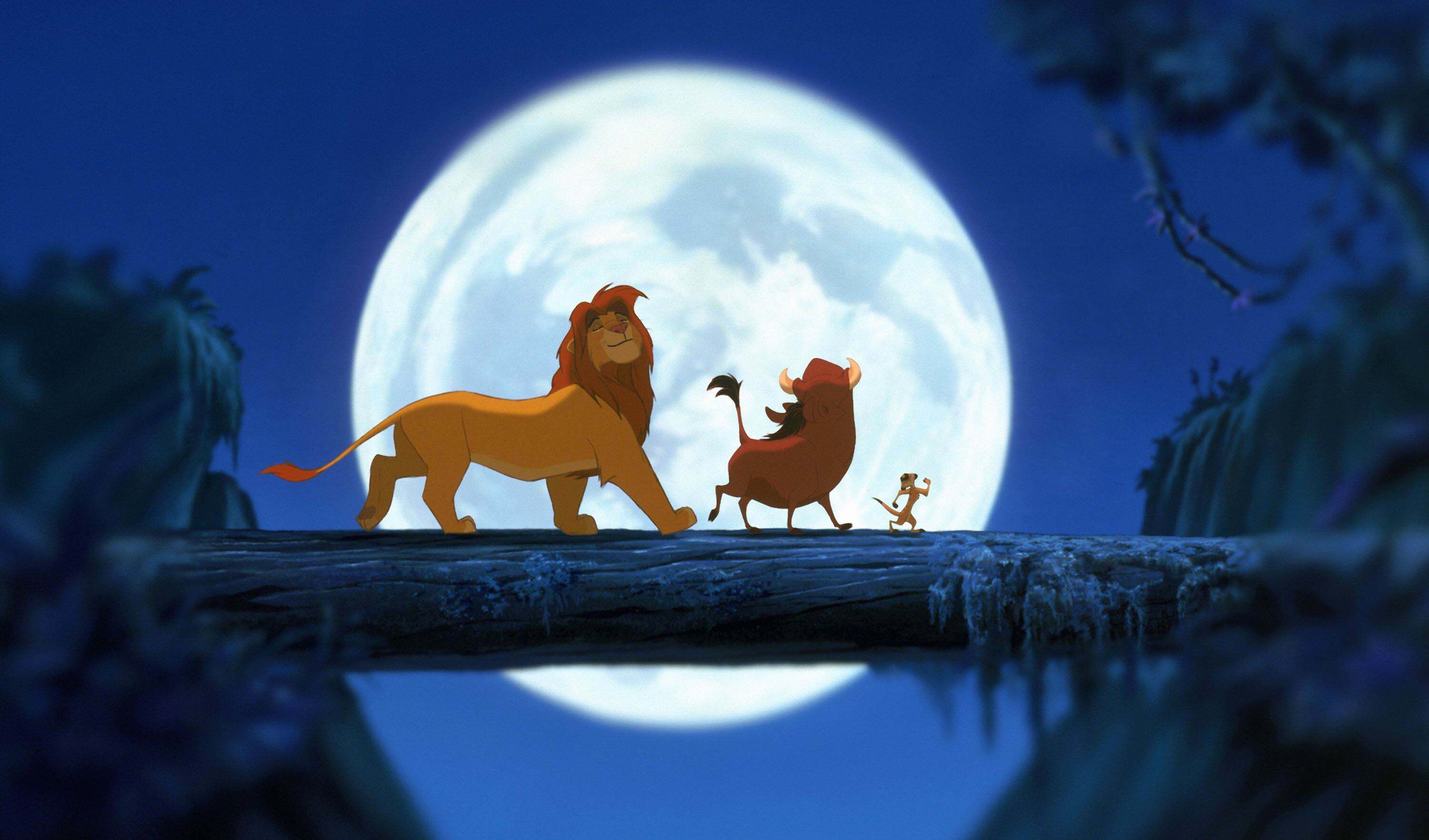 The Lion King: Simba, Pumbaa, Timon, Disney animated film characters. 3000x1770 HD Background.