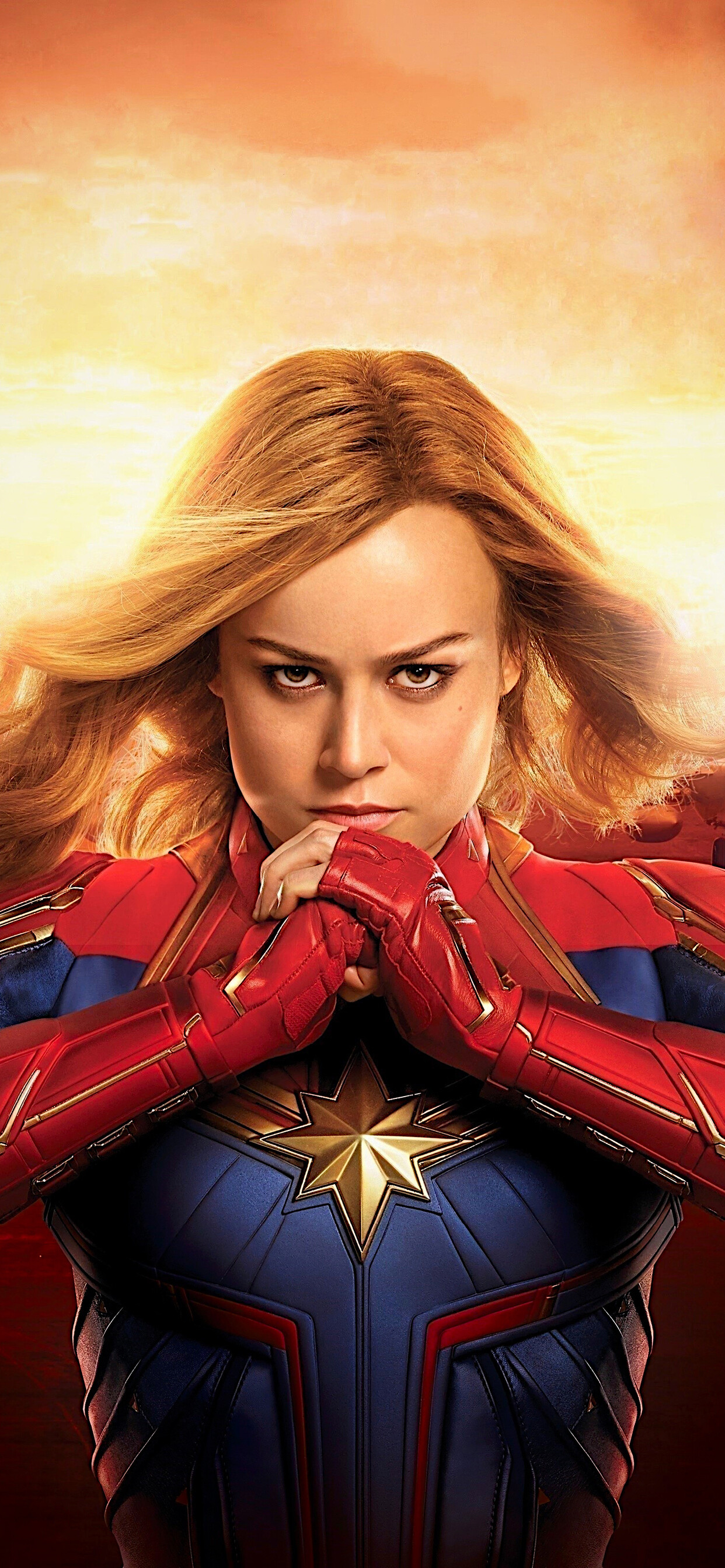 Captain Marvel: Brie Larson, Danvers is summoned via the pager by Fury during the Blip in 2018. 1250x2690 HD Background.