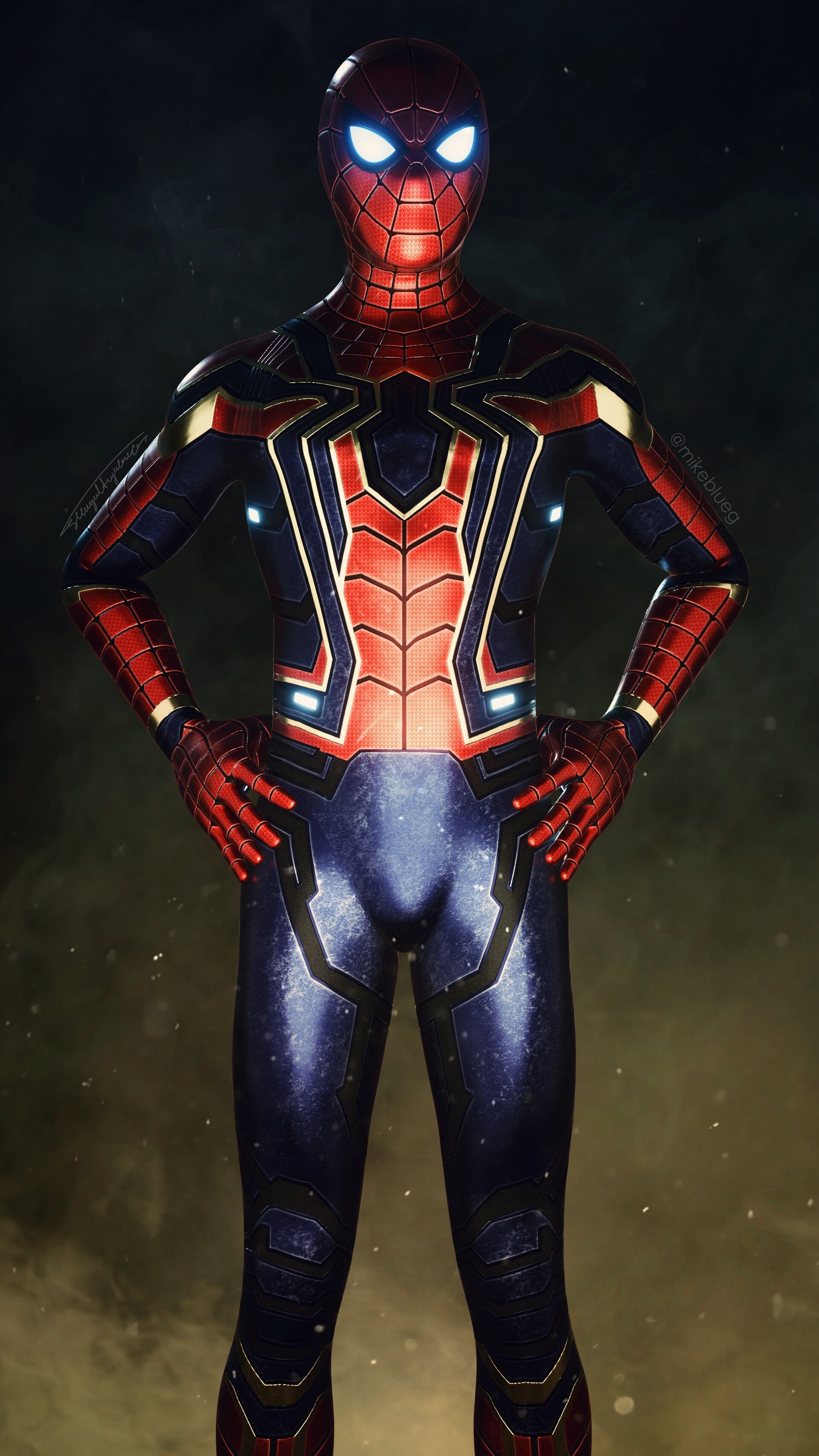 Iron Spider suit, Infinity War, ArtStation design, Spider-Man, 1920x3420 HD Phone