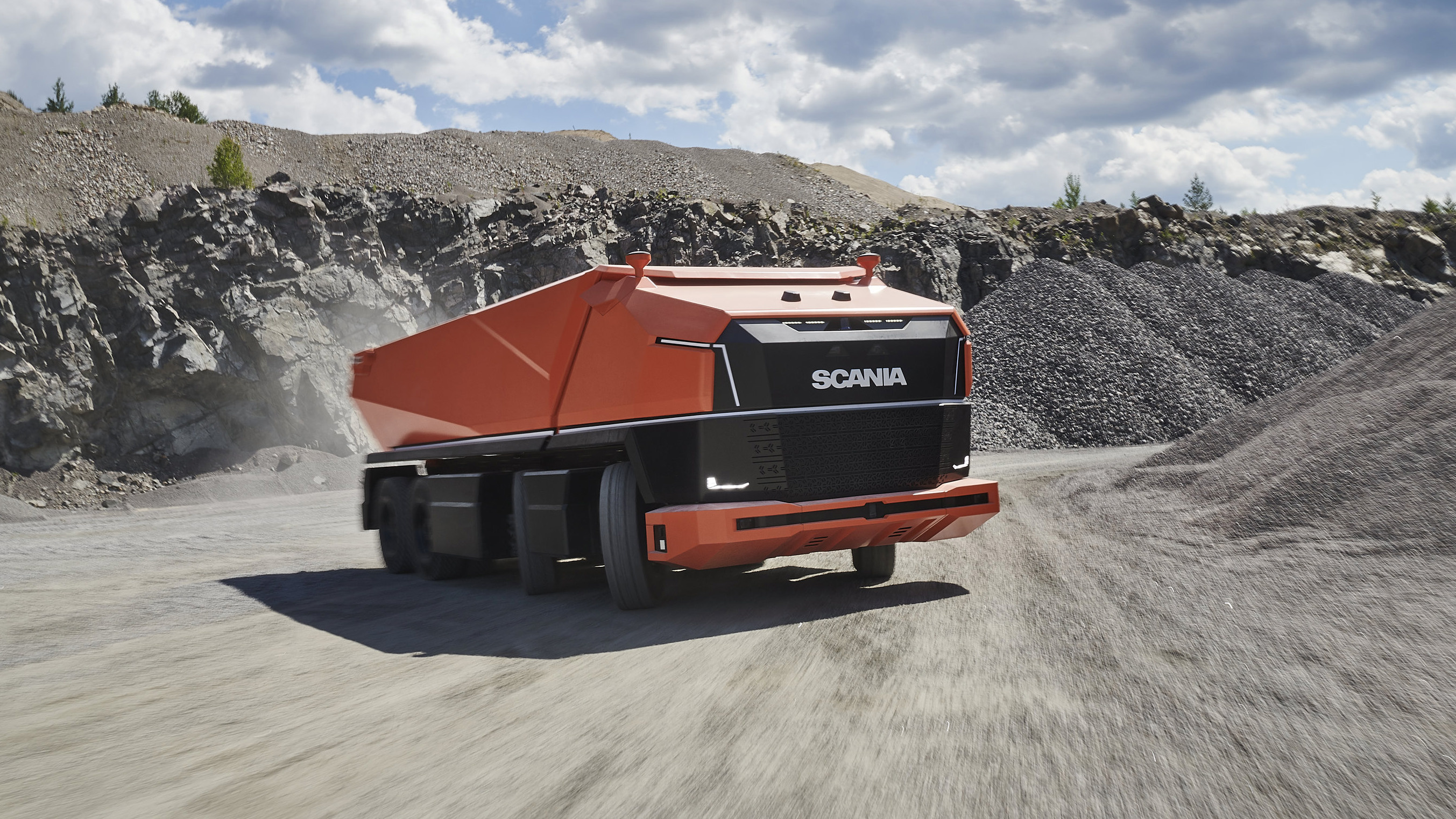 Scania has built a powersliding, autonomous dumper truck | Top Gear 2710x1530