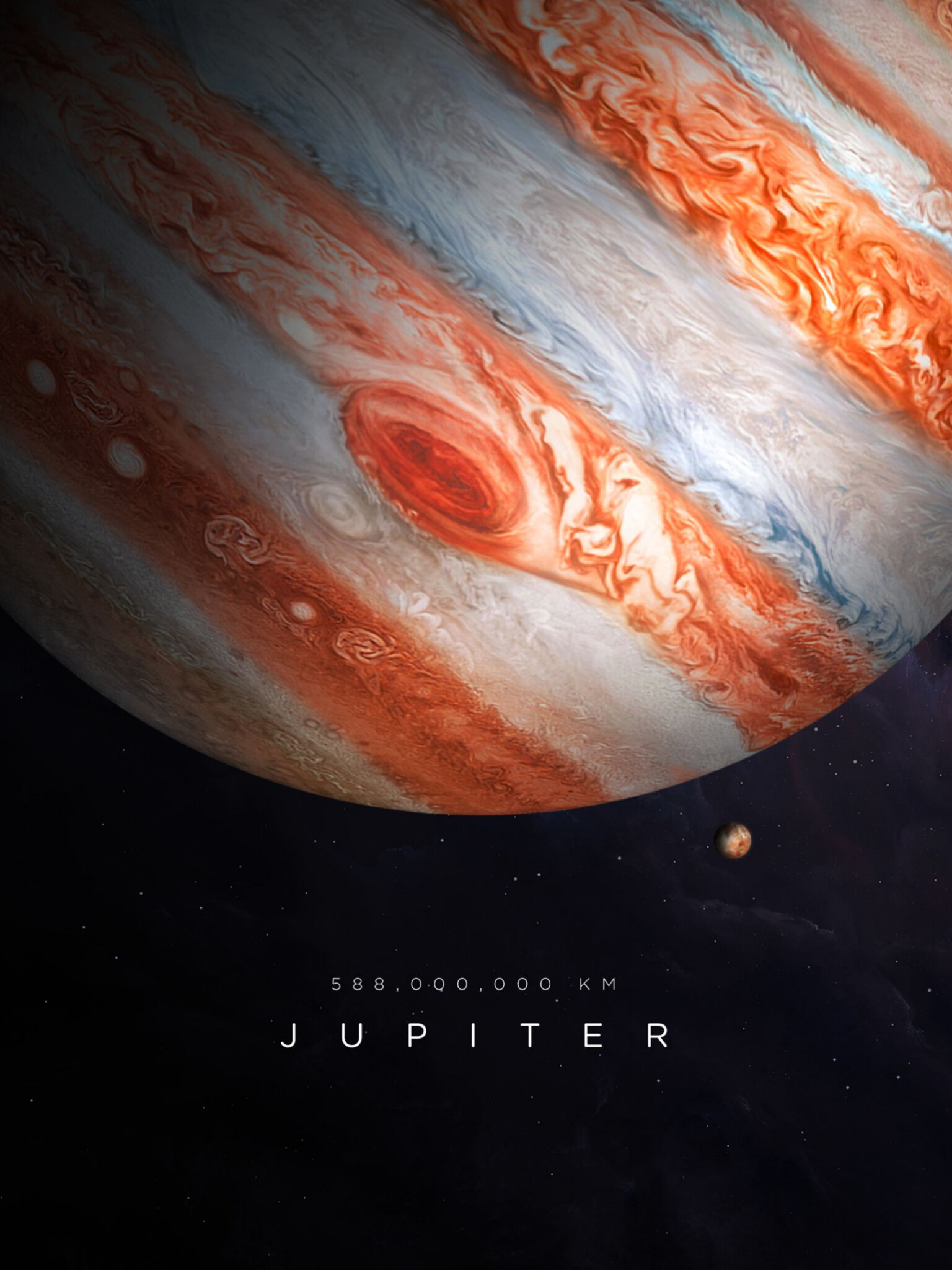 Jupiter: The fastest rotating planet in our Solar System, Astronomy. 1540x2050 HD Background.