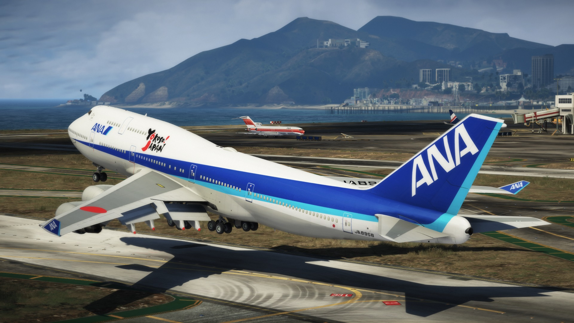 All Nippon Airways, Boeing 747 400, 1920x1080 Full HD Desktop
