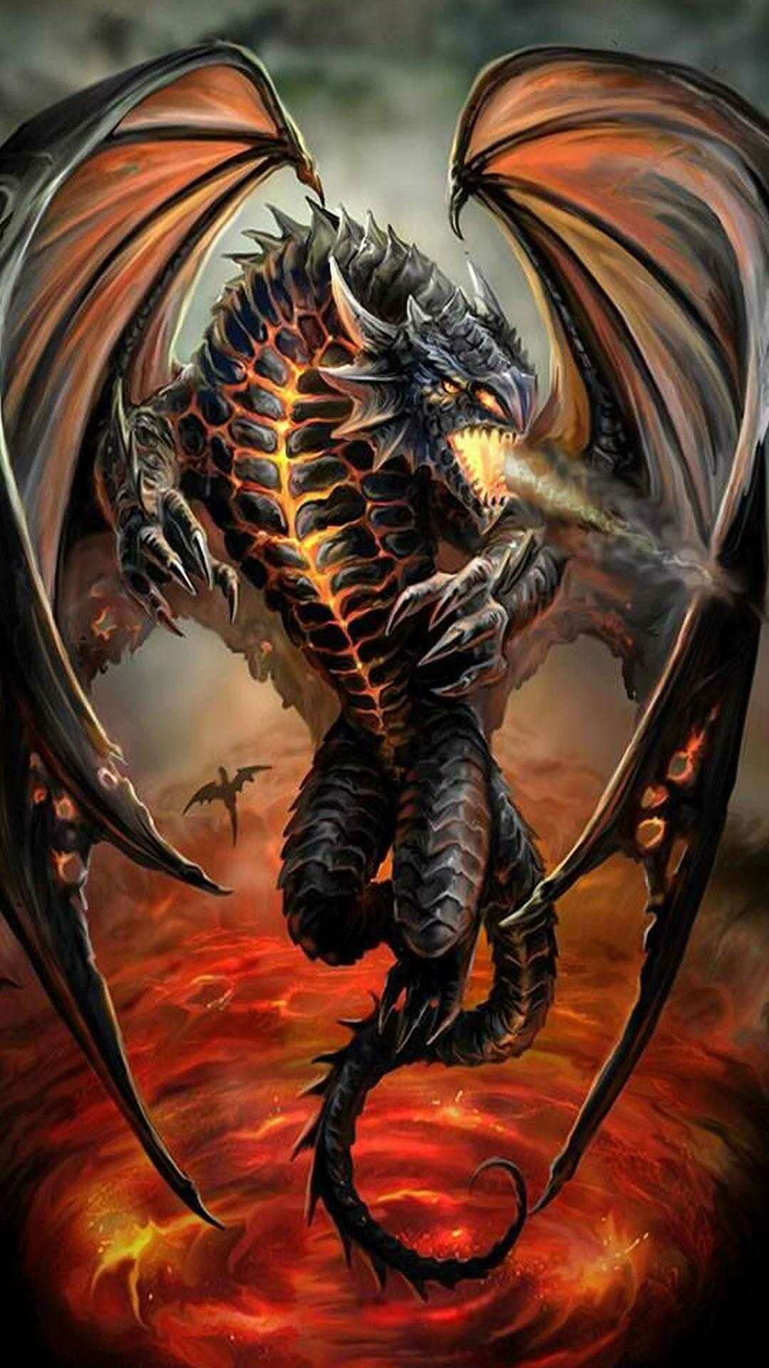 Dragon: One of the most powerful monsters dating back to antiquity. 1080x1920 Full HD Background.
