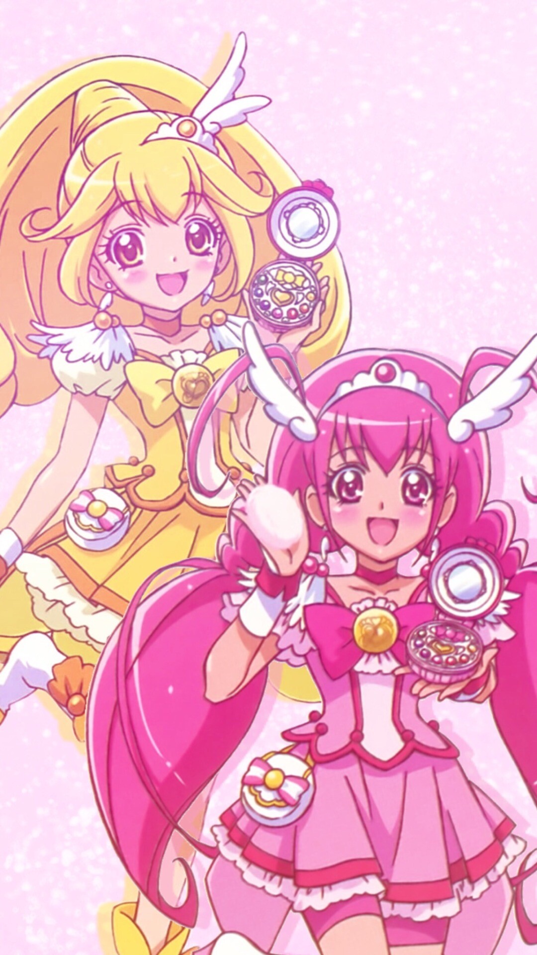 Glitter Force: Smile Precure! ideas, Cure Decors magical tokens, Cure Happy and Peace, Fan art. 1080x1920 Full HD Wallpaper.