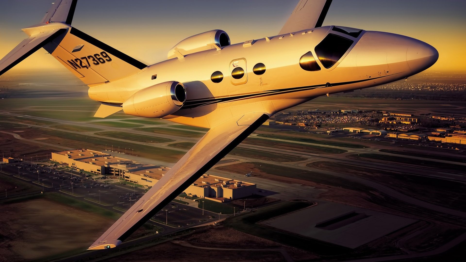 Cessna Citation Mustang, Free download, Airport, Wallpaper, 1920x1080 Full HD Desktop