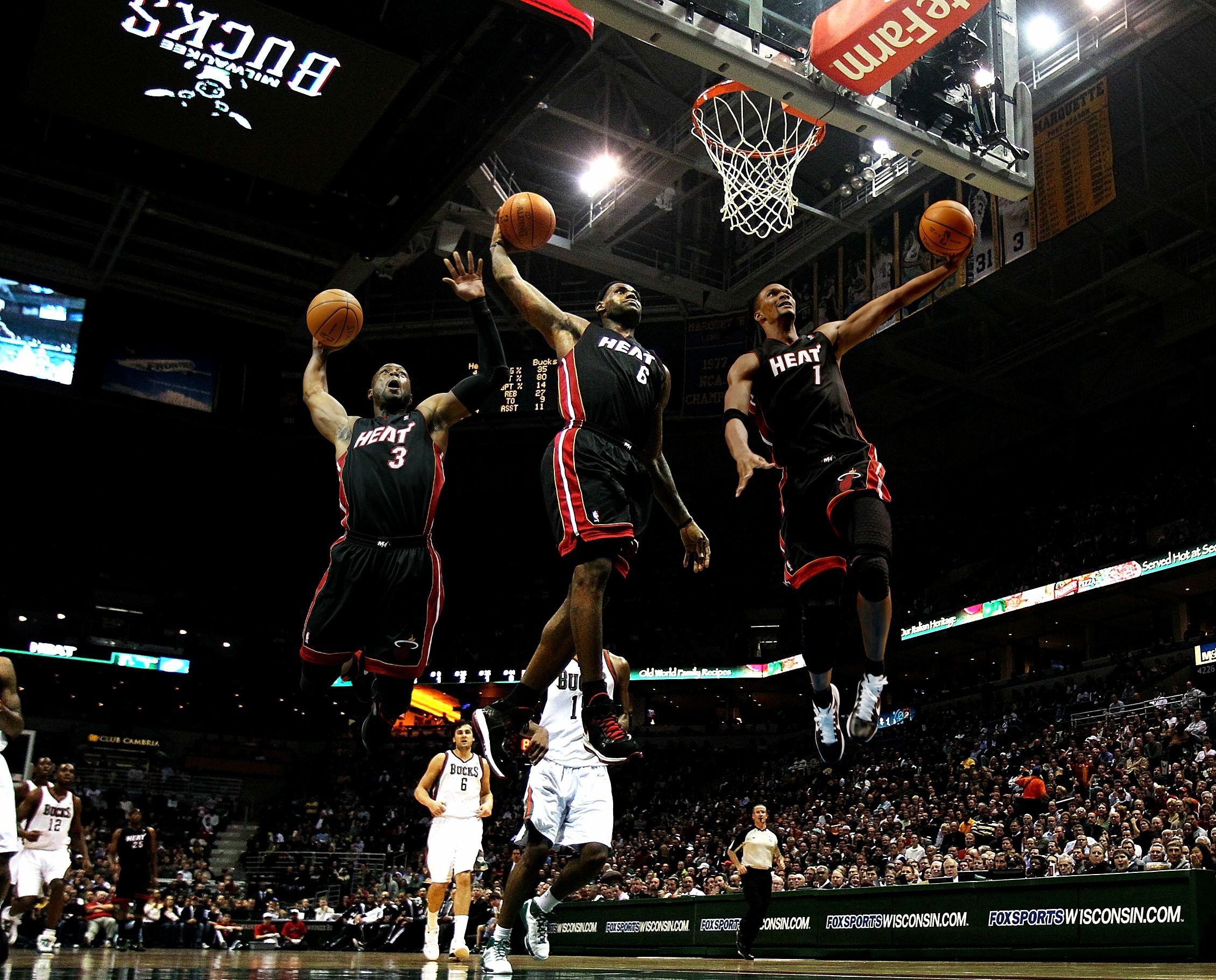 Miami Heat: LeBron, Bosh and Wade, The team's all-time leading scorer is Dwyane Wade. 2260x1830 HD Wallpaper.