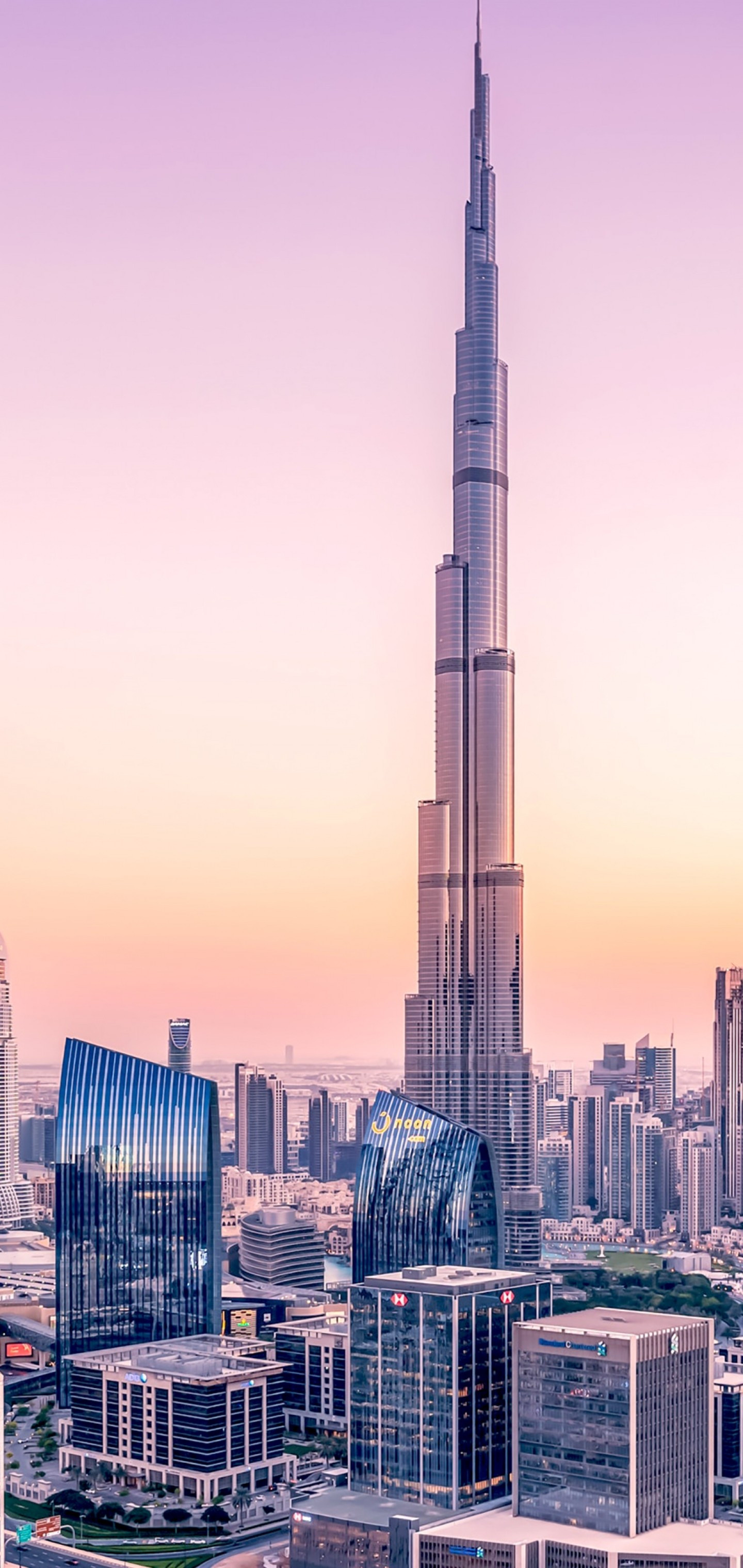 Burj Khalifa, Skyscrapers in Dubai, Modern architecture, Samsung Galaxy Note, 1440x3040 HD Handy