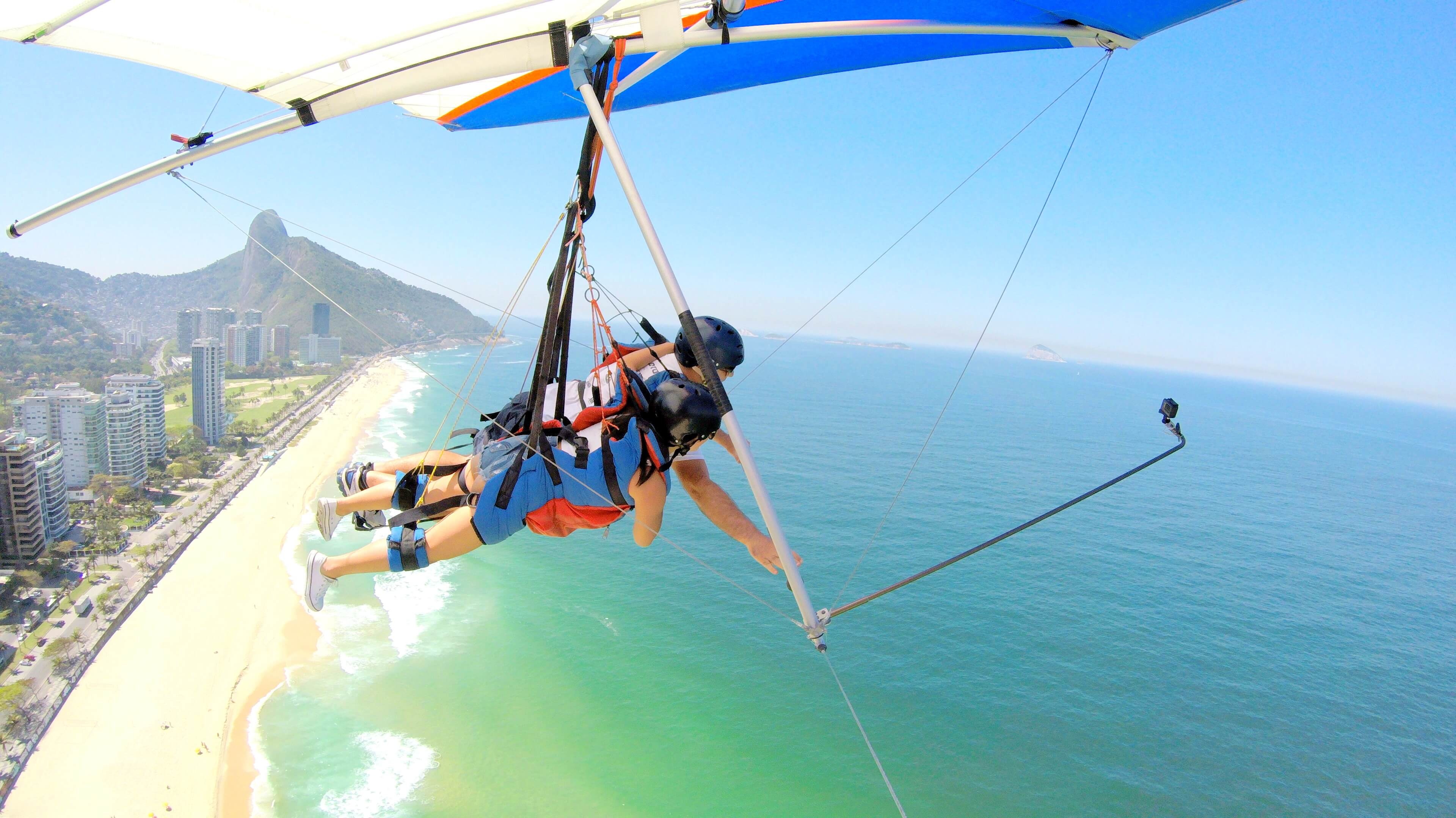Air Sports: Gliding over the sea and taking selfies at altitude, Windsports. 3840x2160 4K Wallpaper.