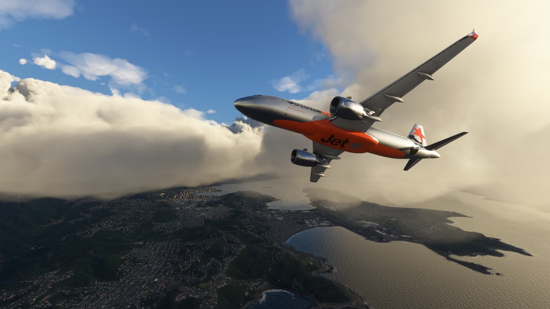 Jetstar, Wellington to Auckland, Flight simulation, Stunning aerial views, 1920x1080 Full HD Desktop