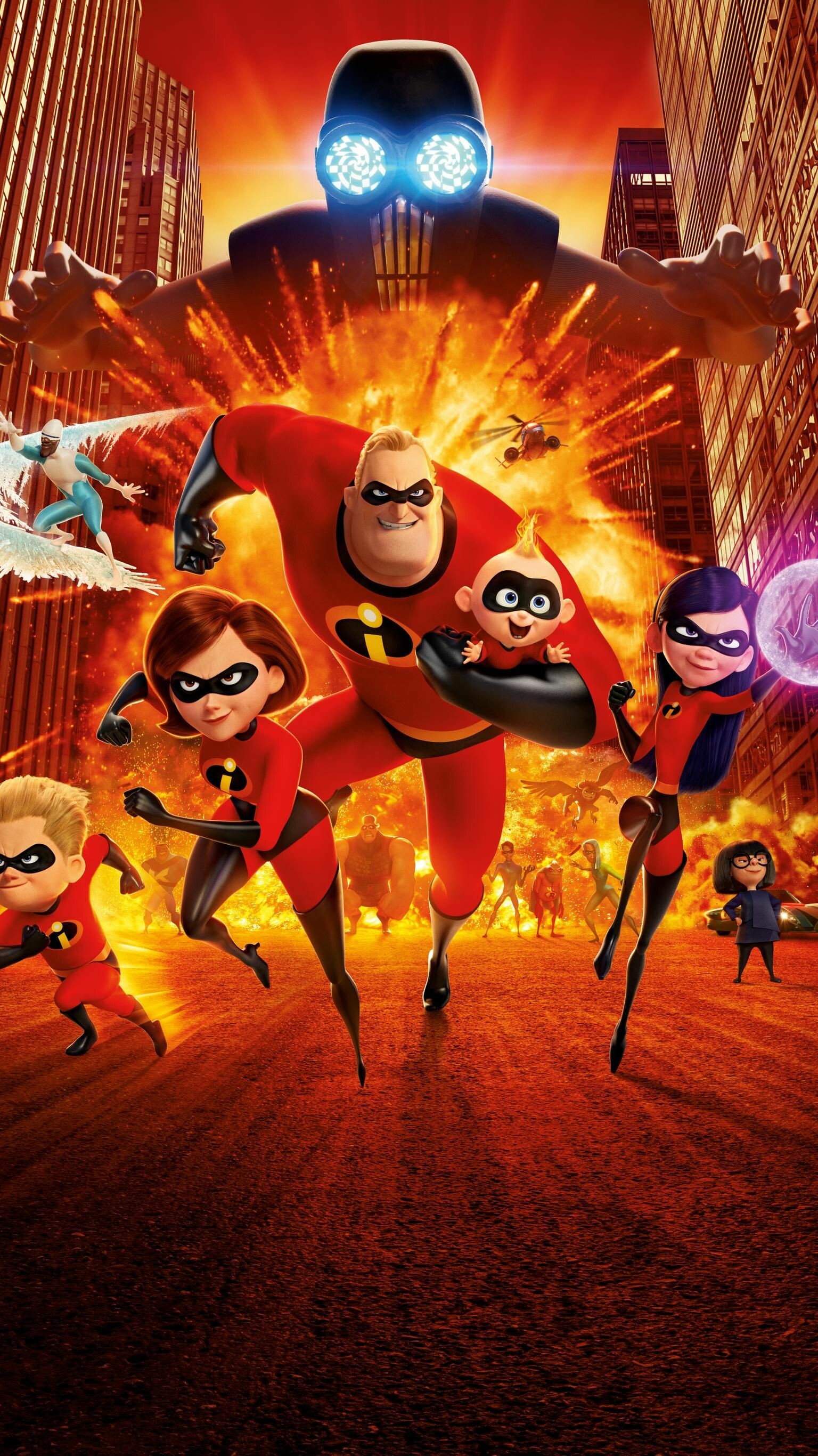 The Incredibles: Disney-Pixar movie, Superhero family, 2018 Animated film. 1540x2740 HD Background.
