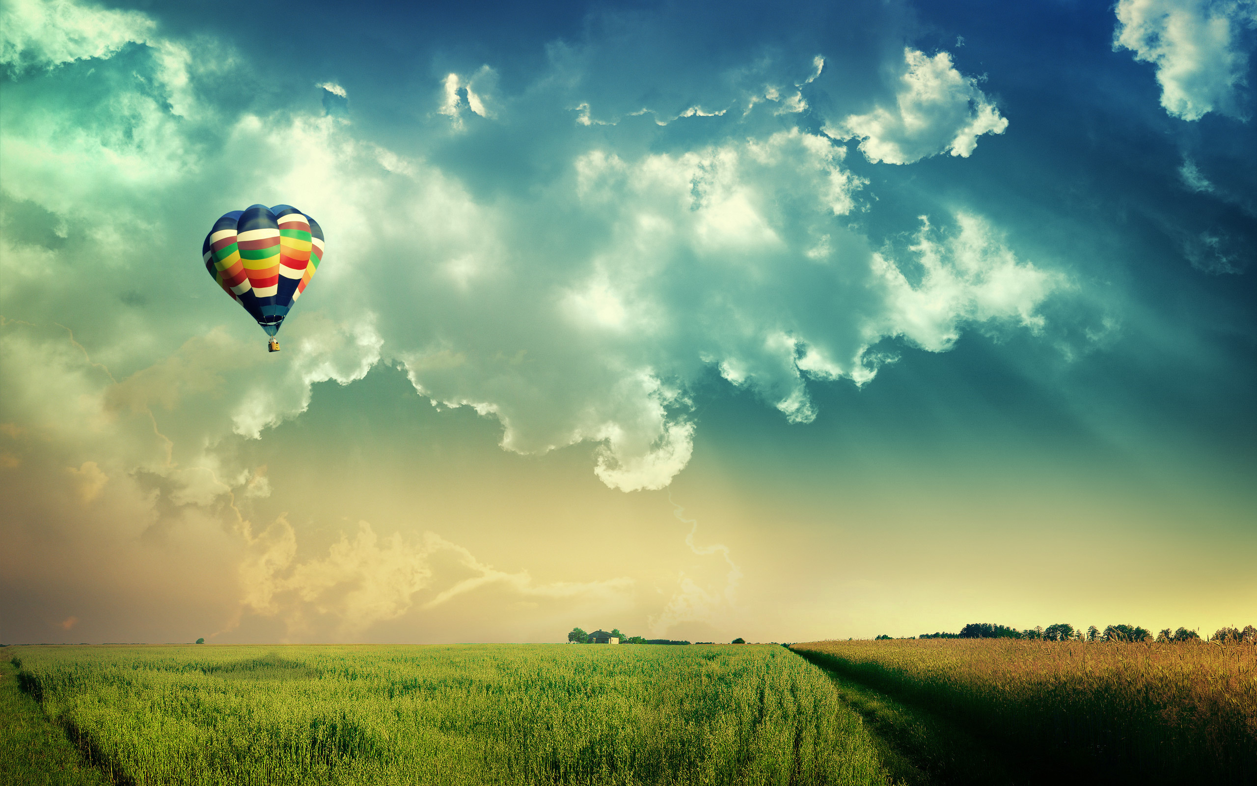 Hot Air Balloon: The Trip Around The World, Aerostat, Aeronautics. 2560x1600 HD Wallpaper.