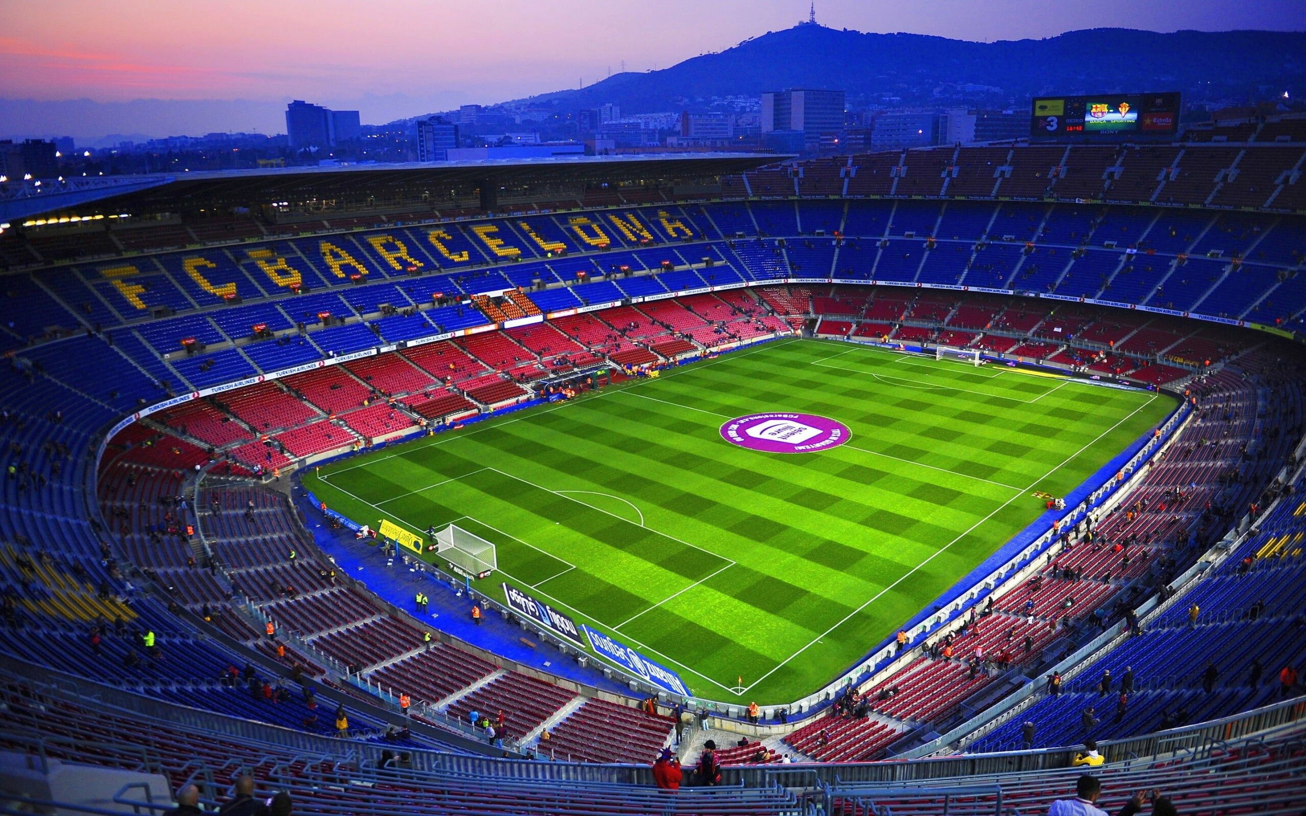 FC Barcelona: Camp Nou, Home stadium, The largest stadium in Spain and Europe. 2560x1600 HD Background.