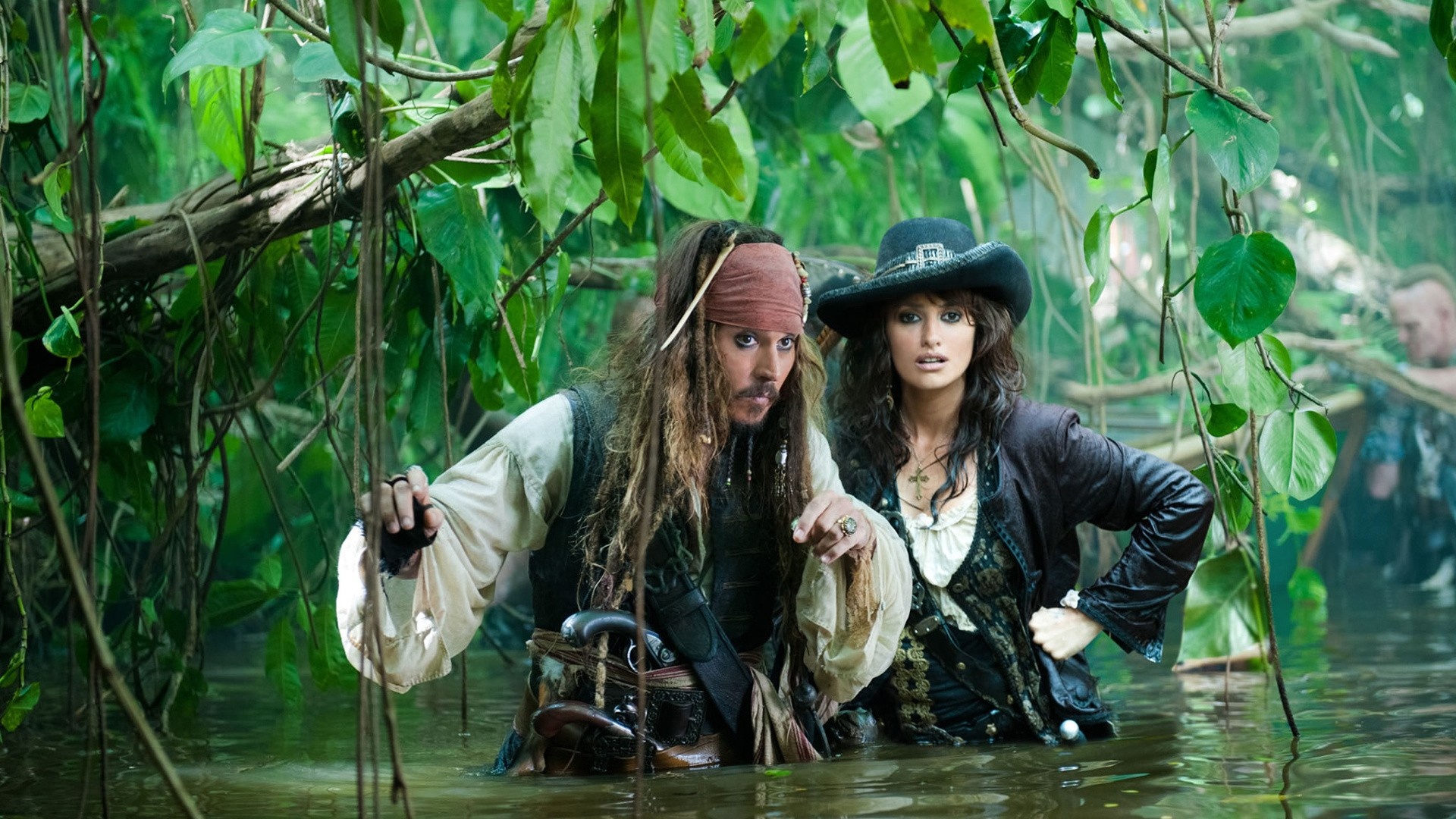 Penelope Cruz, Johnny Depp, Captain Jack Sparrow, Pirates of the Caribbean, 1920x1080 Full HD Desktop