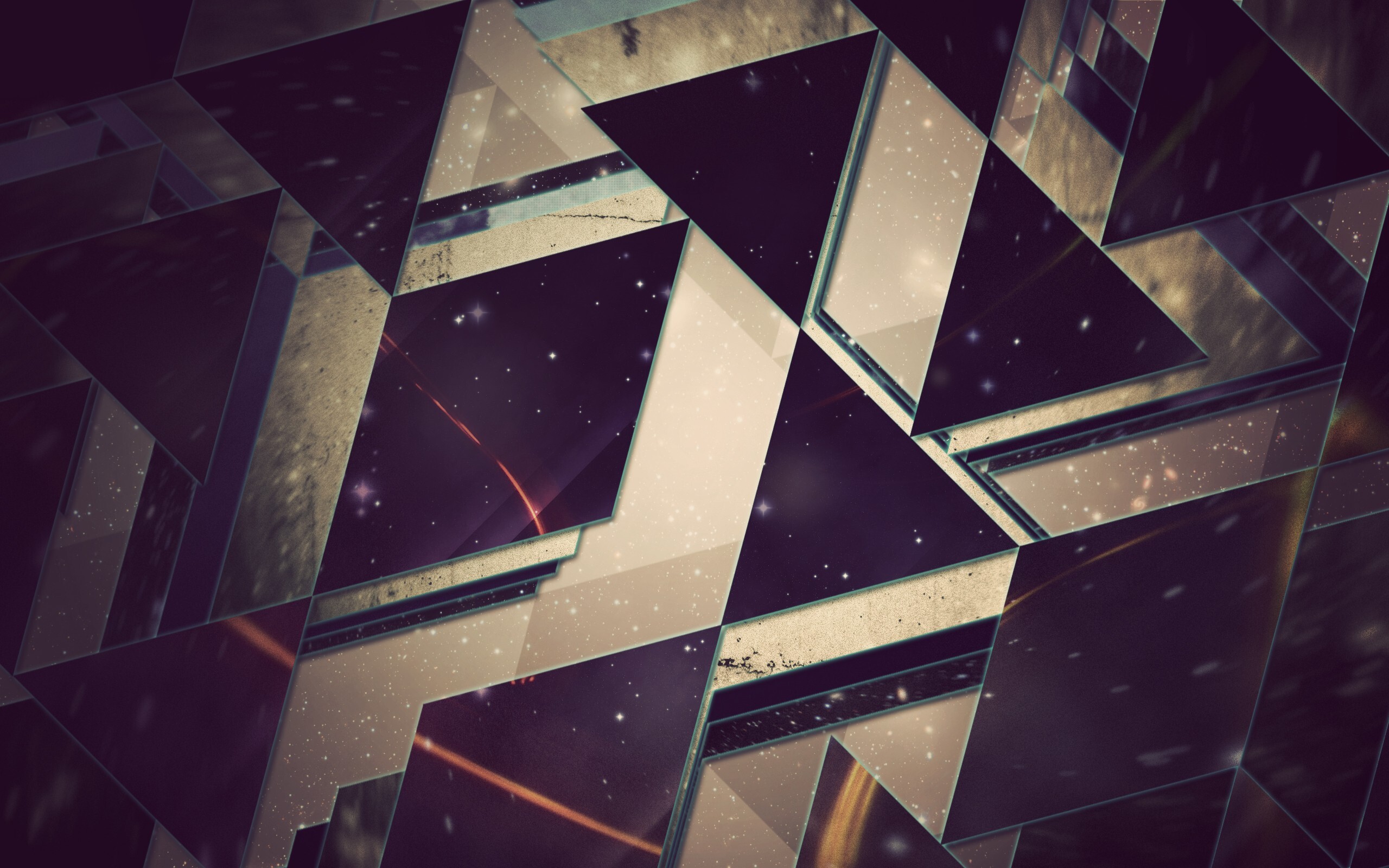 Triangle: A three-sided polygons, Rhombus, Space, Obtuse angles. 2560x1600 HD Background.