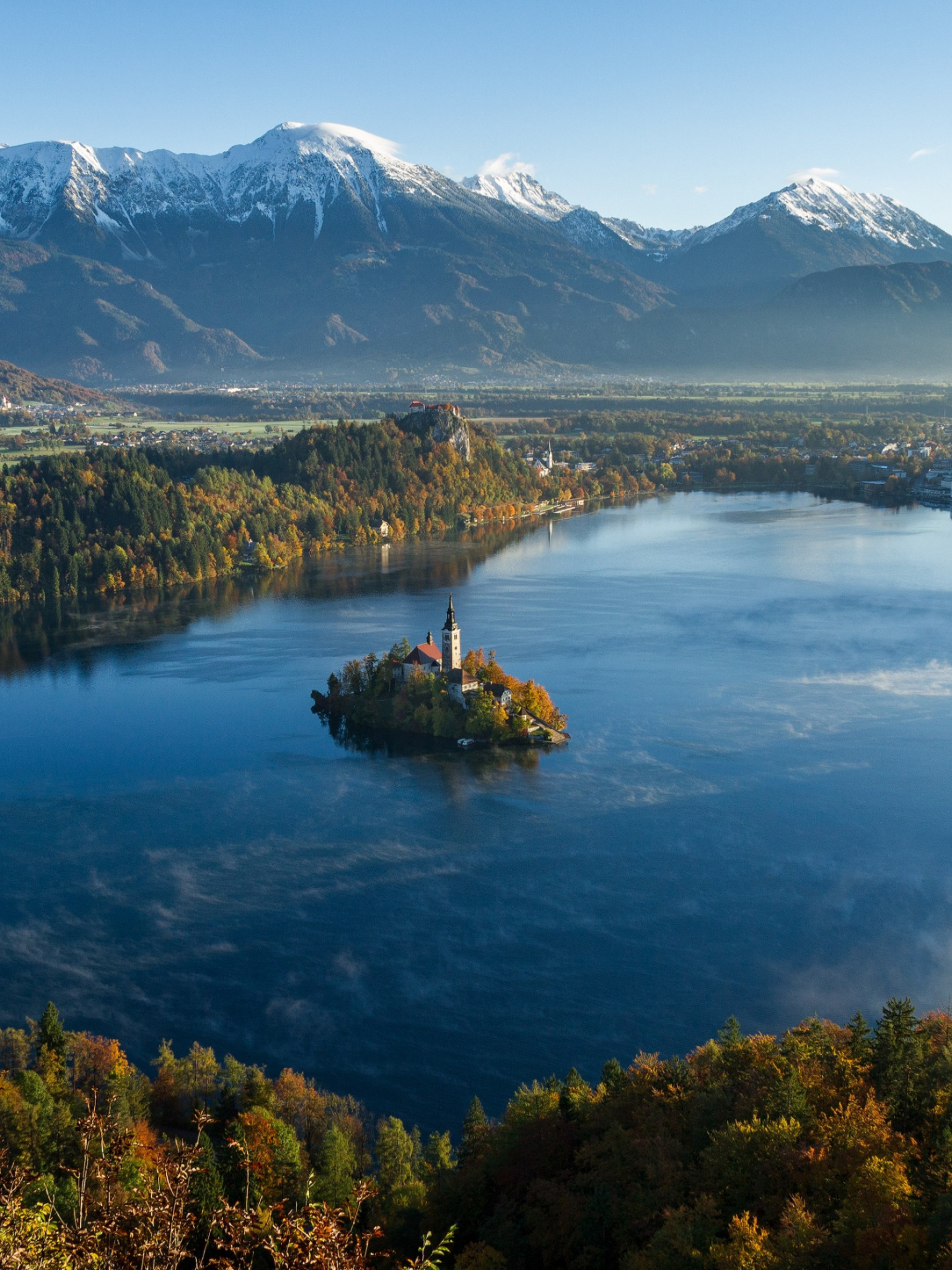 Lake Bled, Slovenia, Landscape, 4K wallpaper, 1540x2050 HD Phone