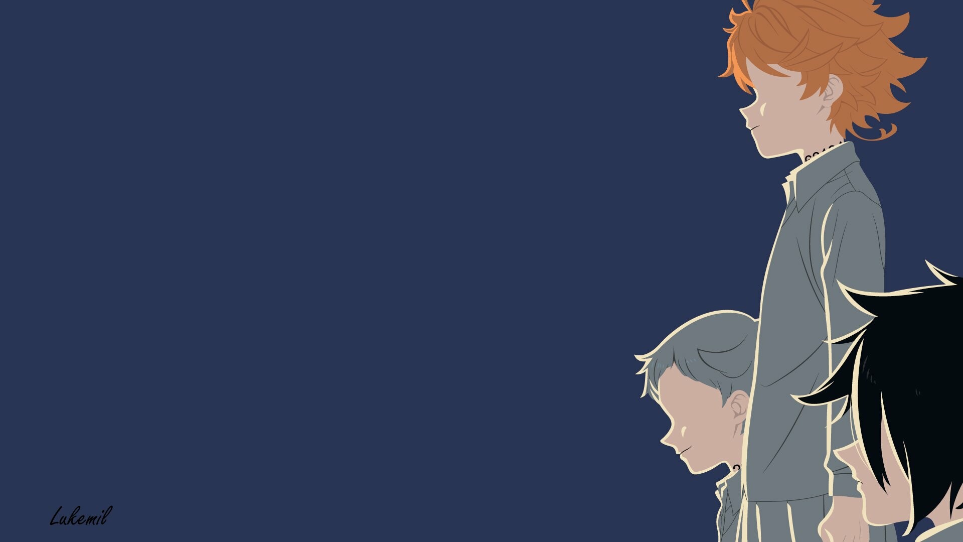 The Promised Neverland: The anime series follows the manga and covers the story up to the point where the Jailbreak Arc ended. 1920x1080 Full HD Background.