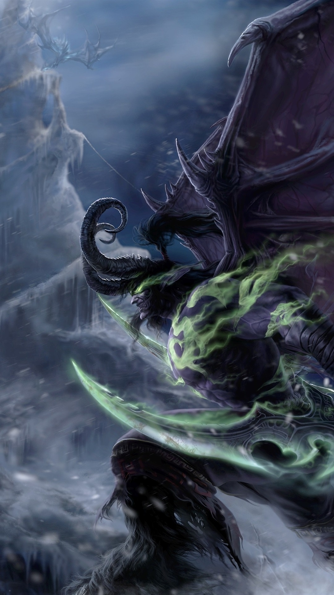 Illidan Stormrage, Legendary night elf, Warcraft character, Dark powers, 1080x1920 Full HD Handy