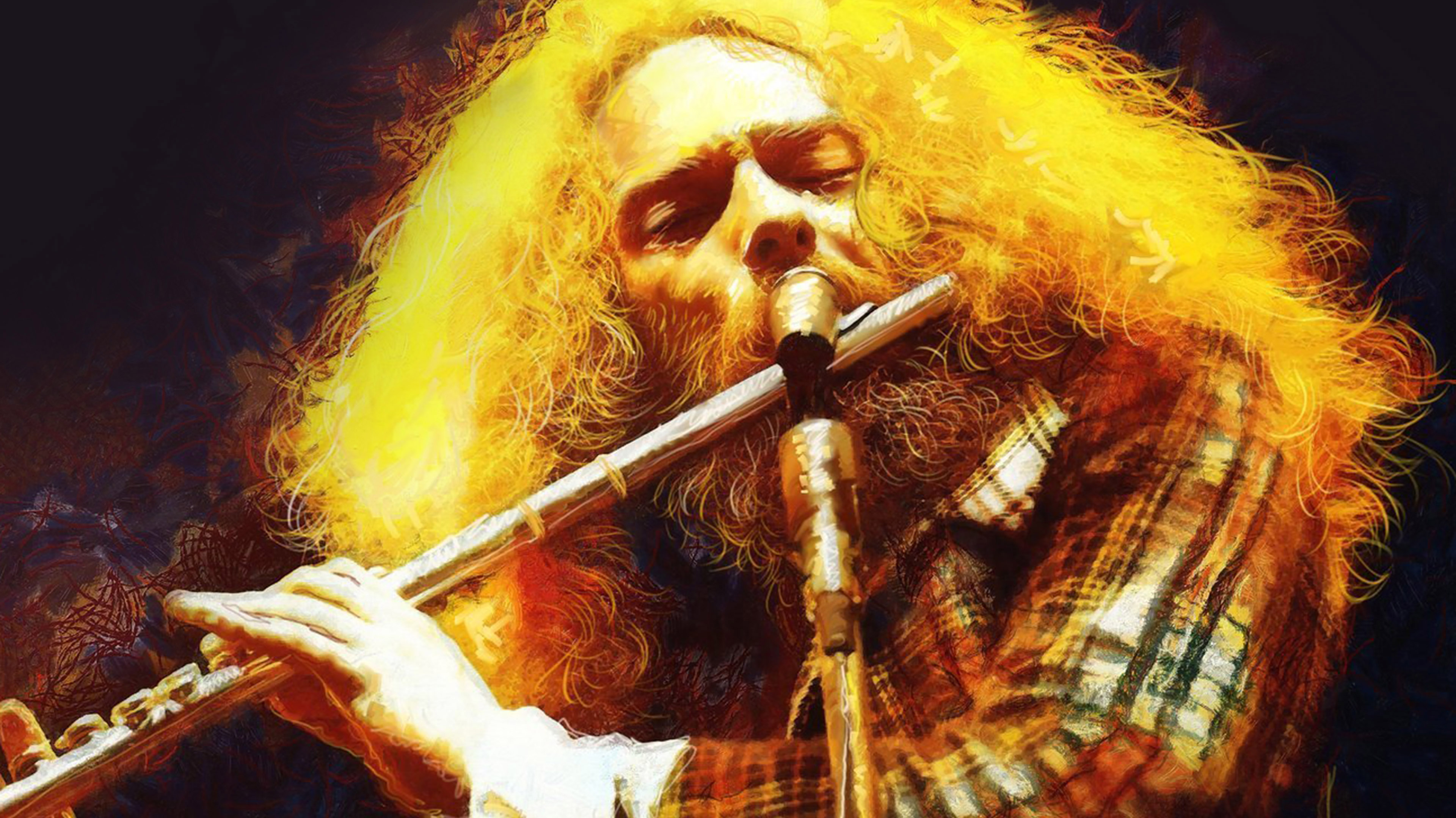 Flute: Live at Madison Square Garden, Jethro Tull, A reedless wind instrument. 3840x2160 4K Wallpaper.