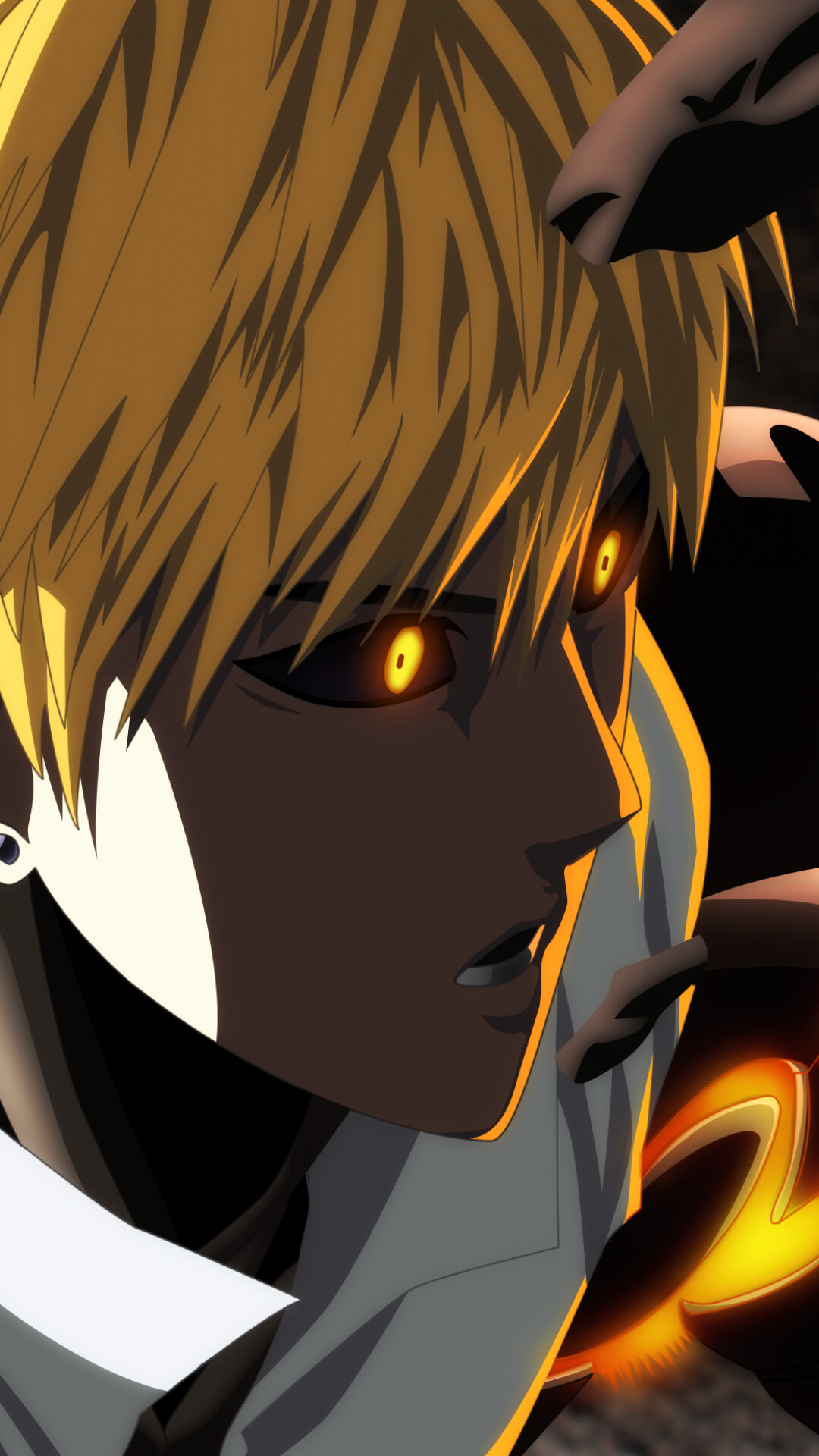 Genos: Demon Cyborg, Ranked 4th in the popularity poll in Anime One-Punch Man. 1080x1920 Full HD Wallpaper.