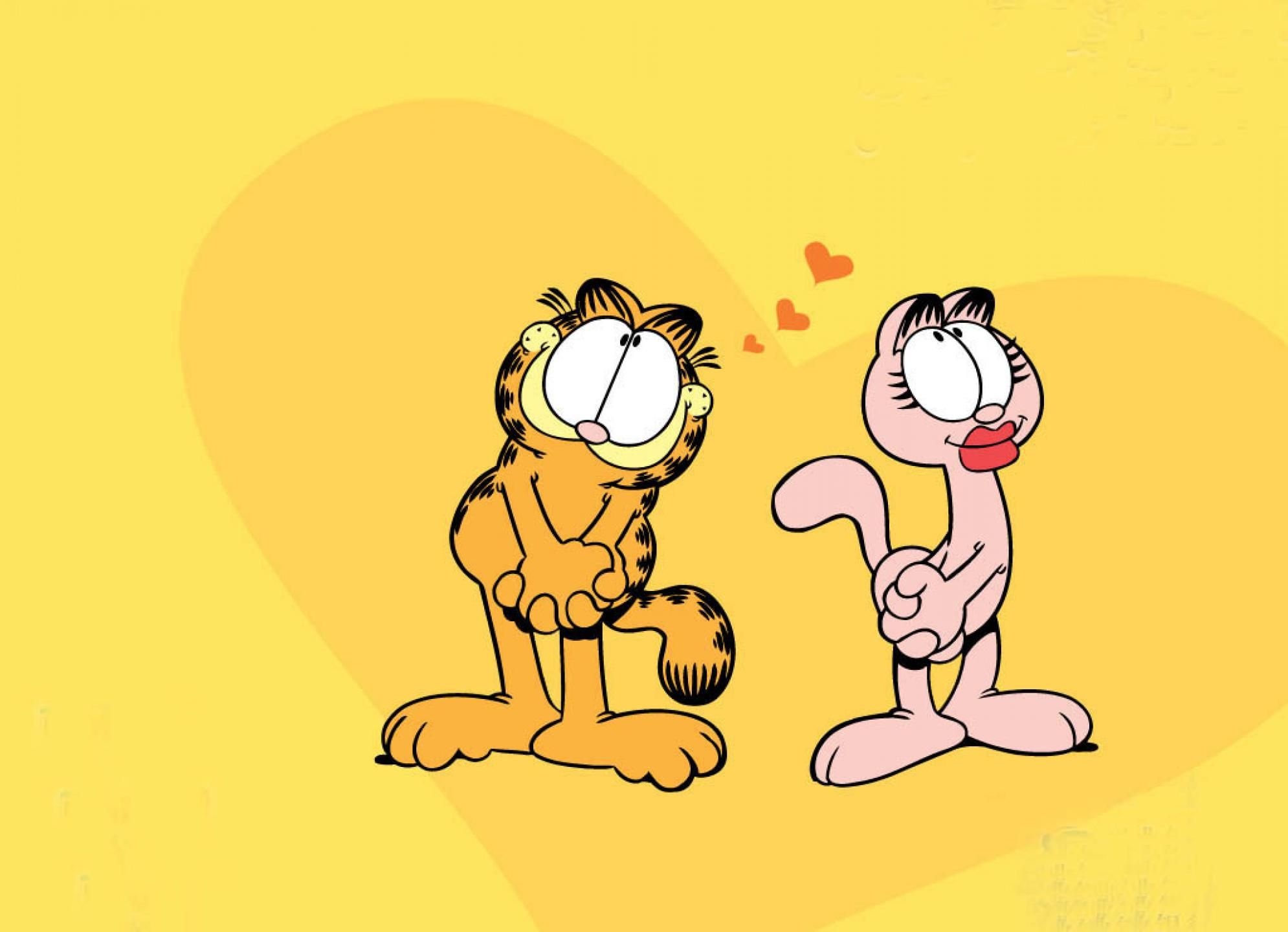 Garfield and Friends animation, Garfield and his girlfriend Arlene, Garfield cartoon, 1990x1440 HD Desktop