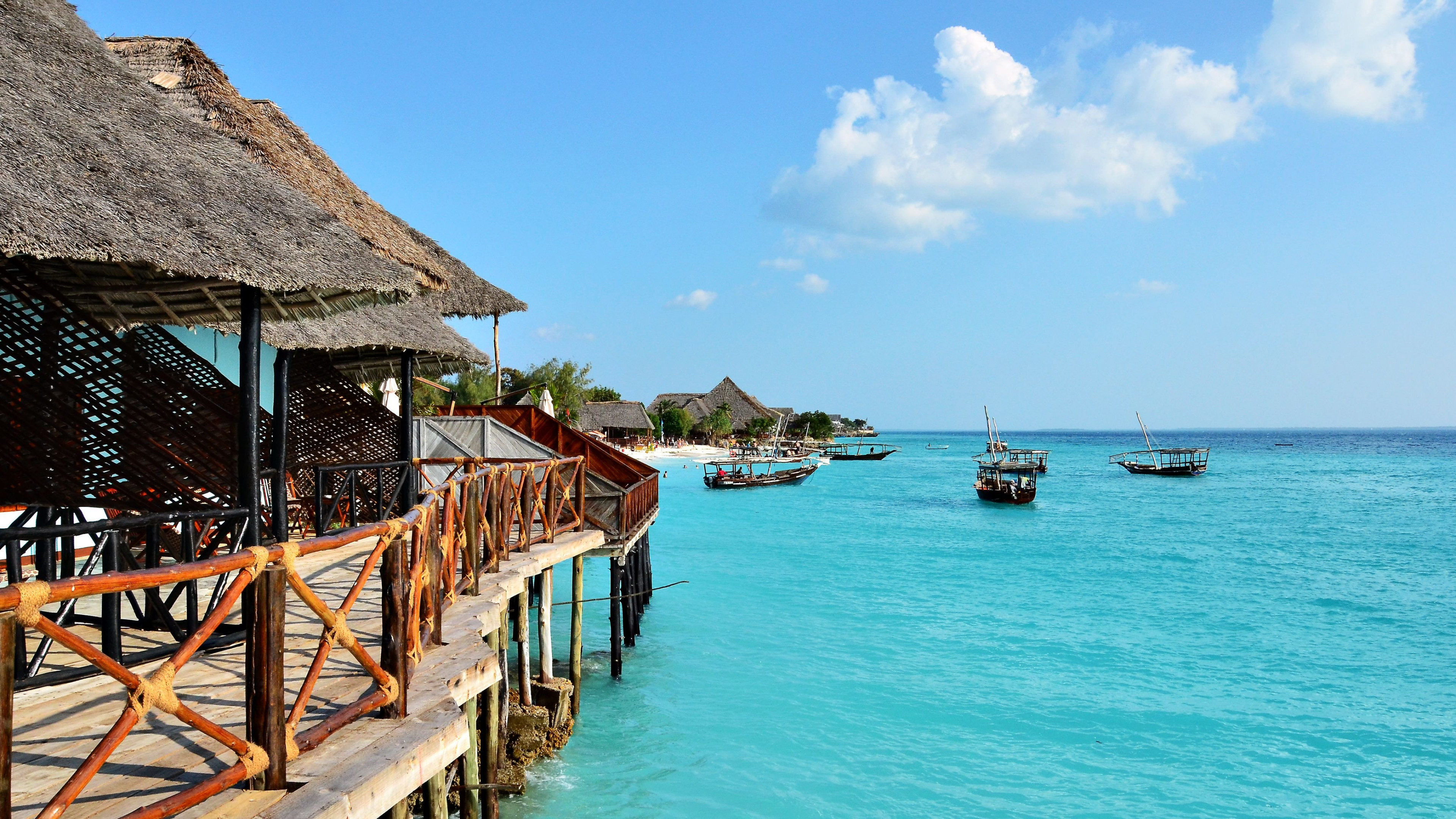 Zanzibar beach wallpaper, Tropical beauty, Desktop background, Coastal escape, 3840x2160 4K Desktop