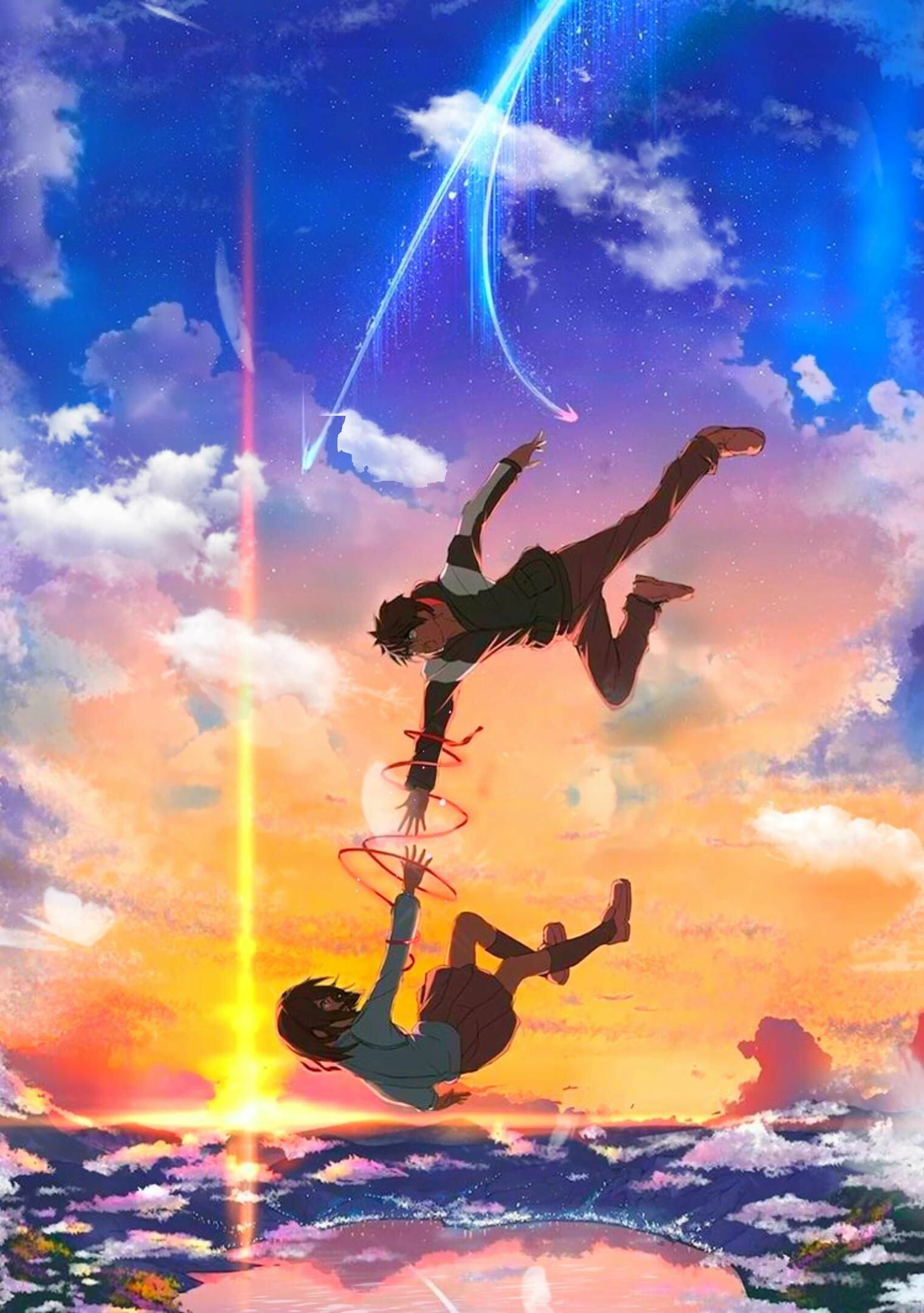 Your Name: Achieved the second-largest gross for a domestic film in Japan, behind Spirited Away. 1520x2160 HD Background.