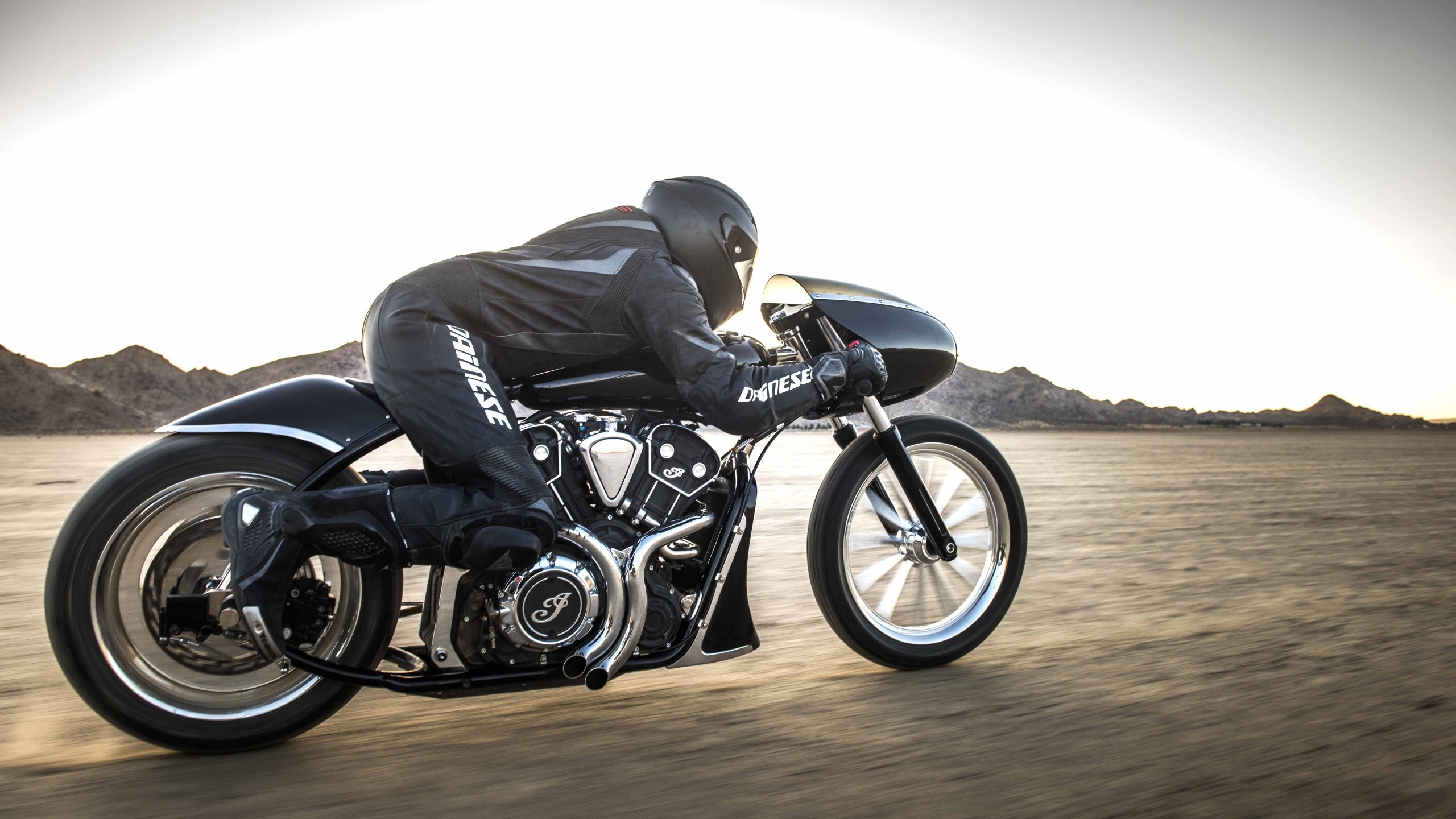 Indian Motorcycle, Indian Black Bullet, Sleek and powerful, 2560x1440 HD Desktop