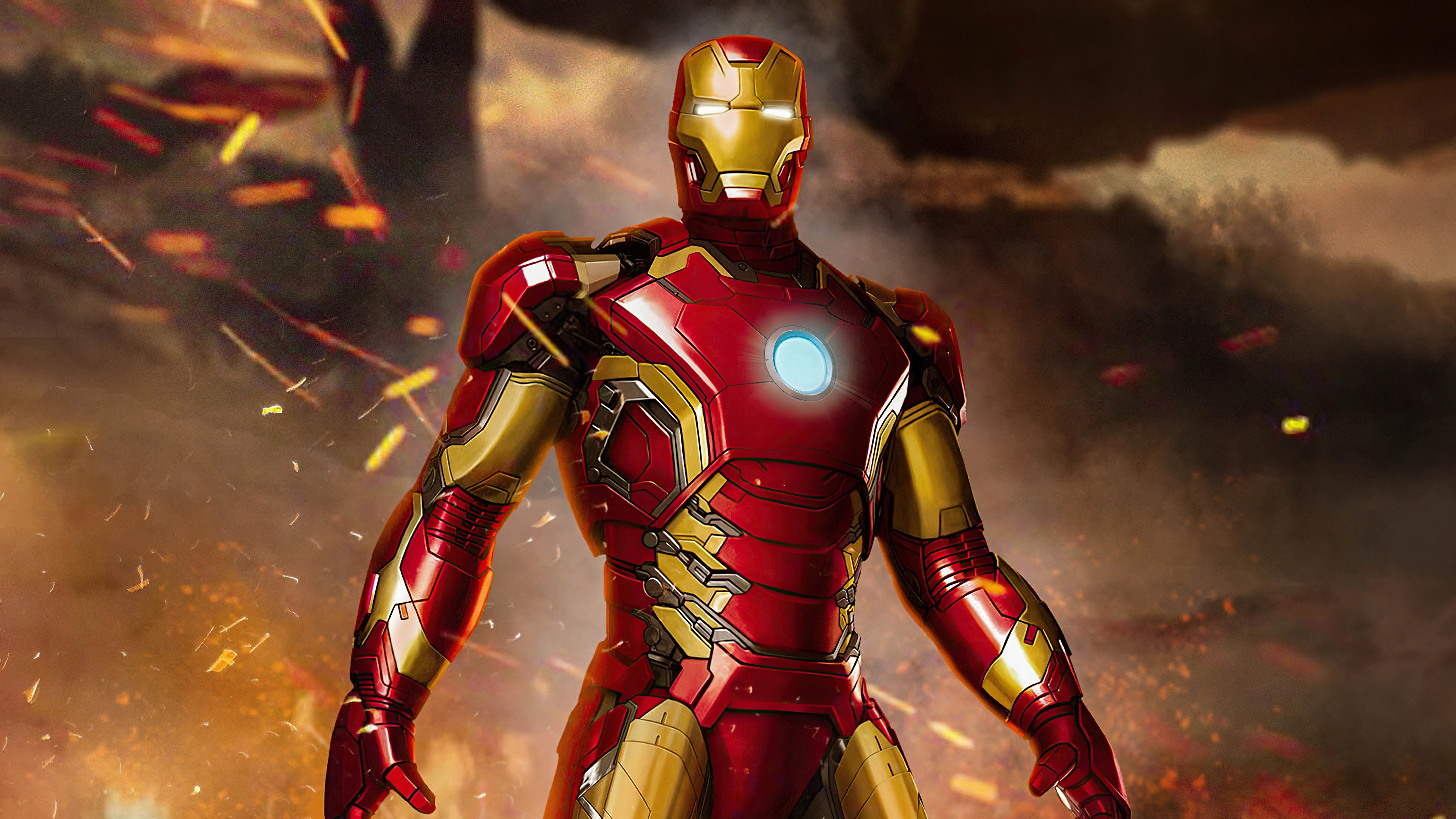Iron Man: Tony Stark, A wealthy American business magnate, playboy, philanthropist. 3840x2160 4K Background.