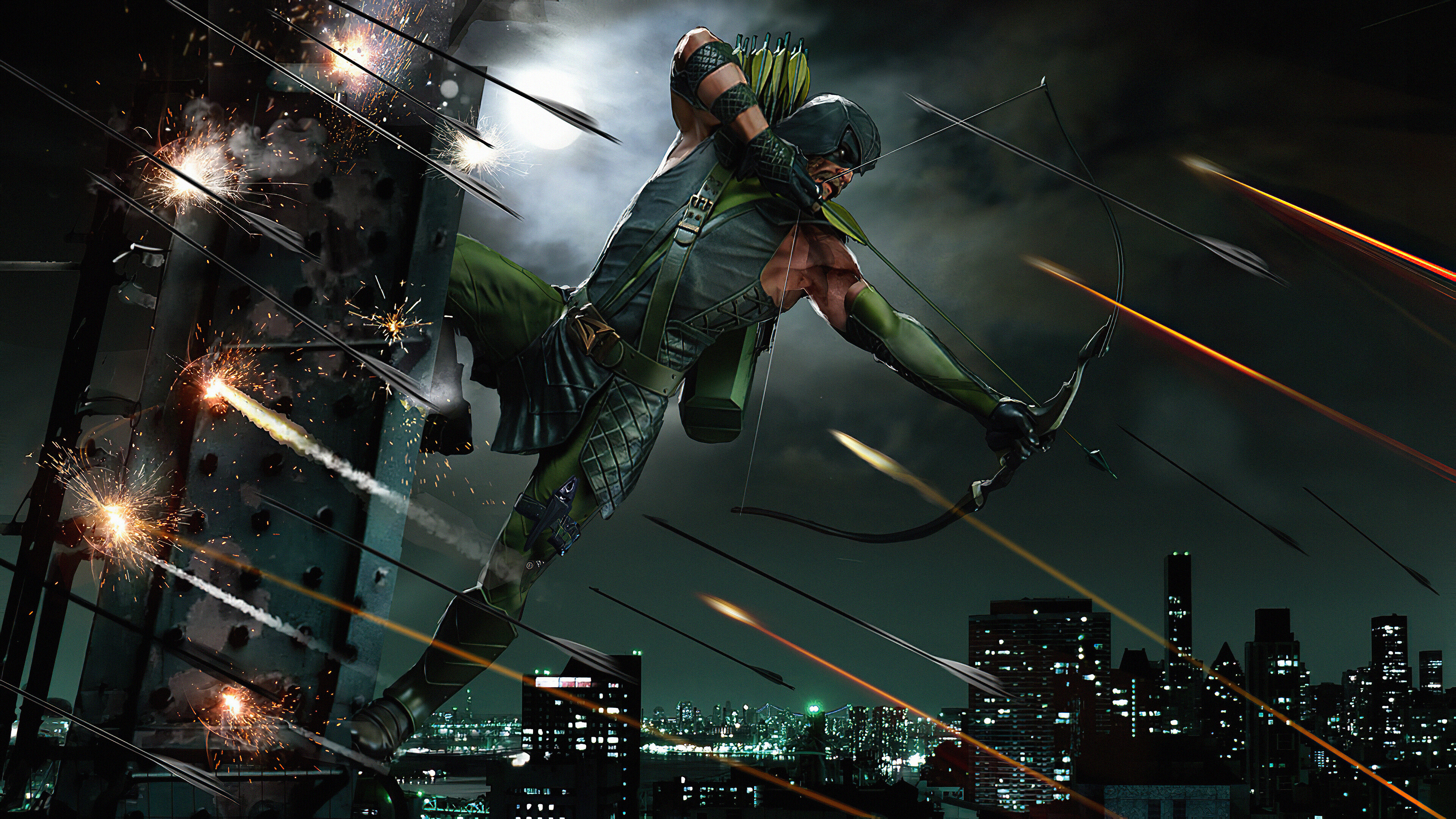 Green Arrow: A superhero, First appeared in More Fun Comics #73 in November 1941. 3840x2160 4K Background.