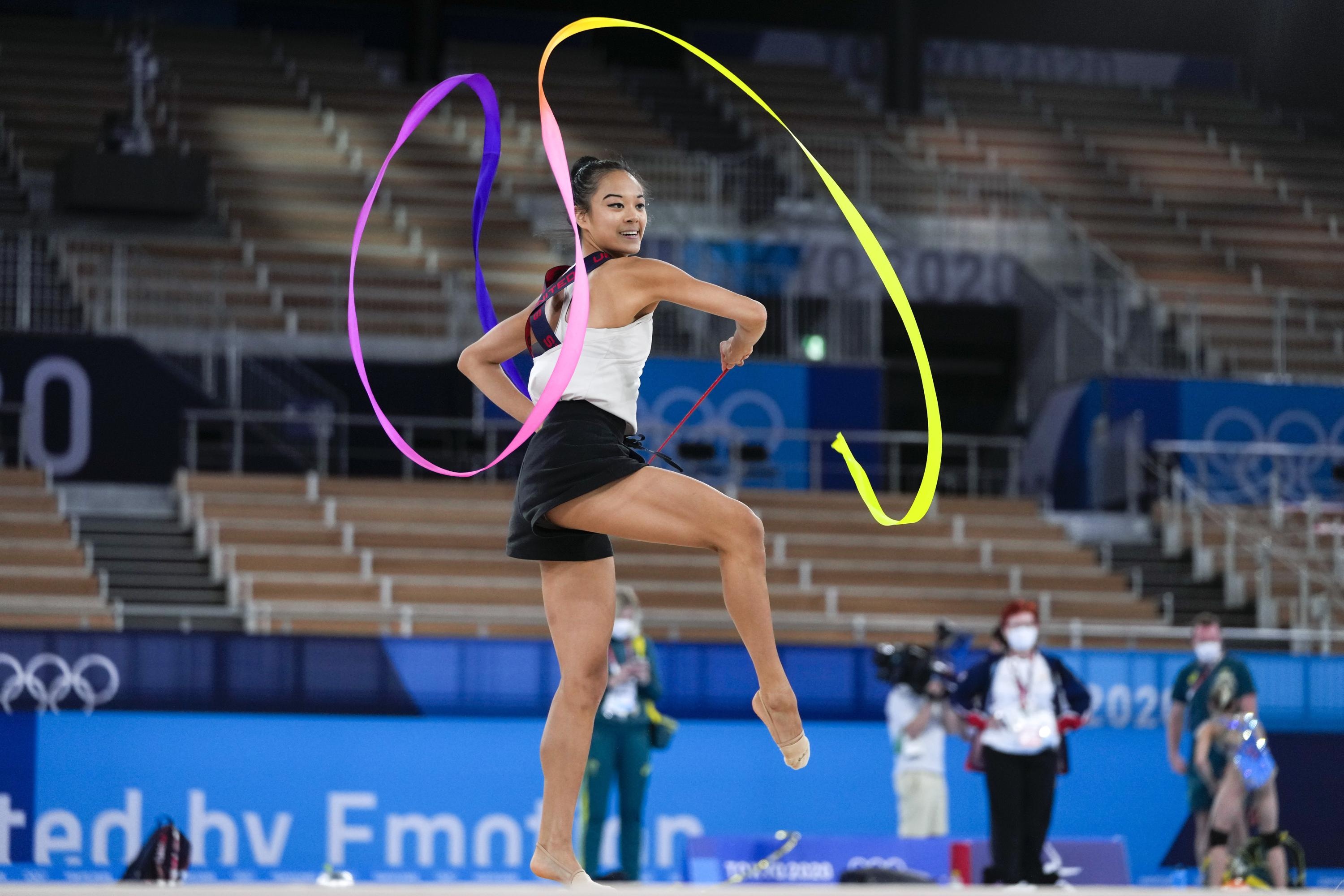 Rhythmic Gymnastics: Laura Zeng, The 2015 Pan American Games all-around champion, The 2020 Tokyo Summer Olympics participant. 3000x2000 HD Background.