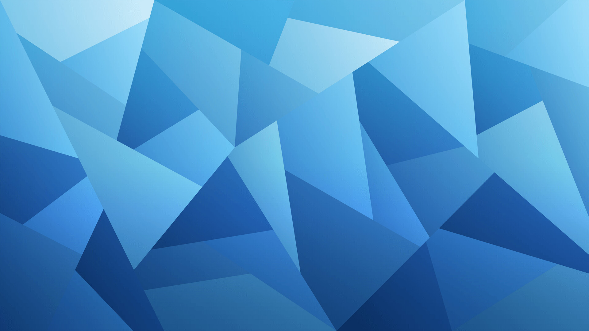 Geometric Abstract: Blue figures, Scalene triangles, Pentagons. 1920x1080 Full HD Background.