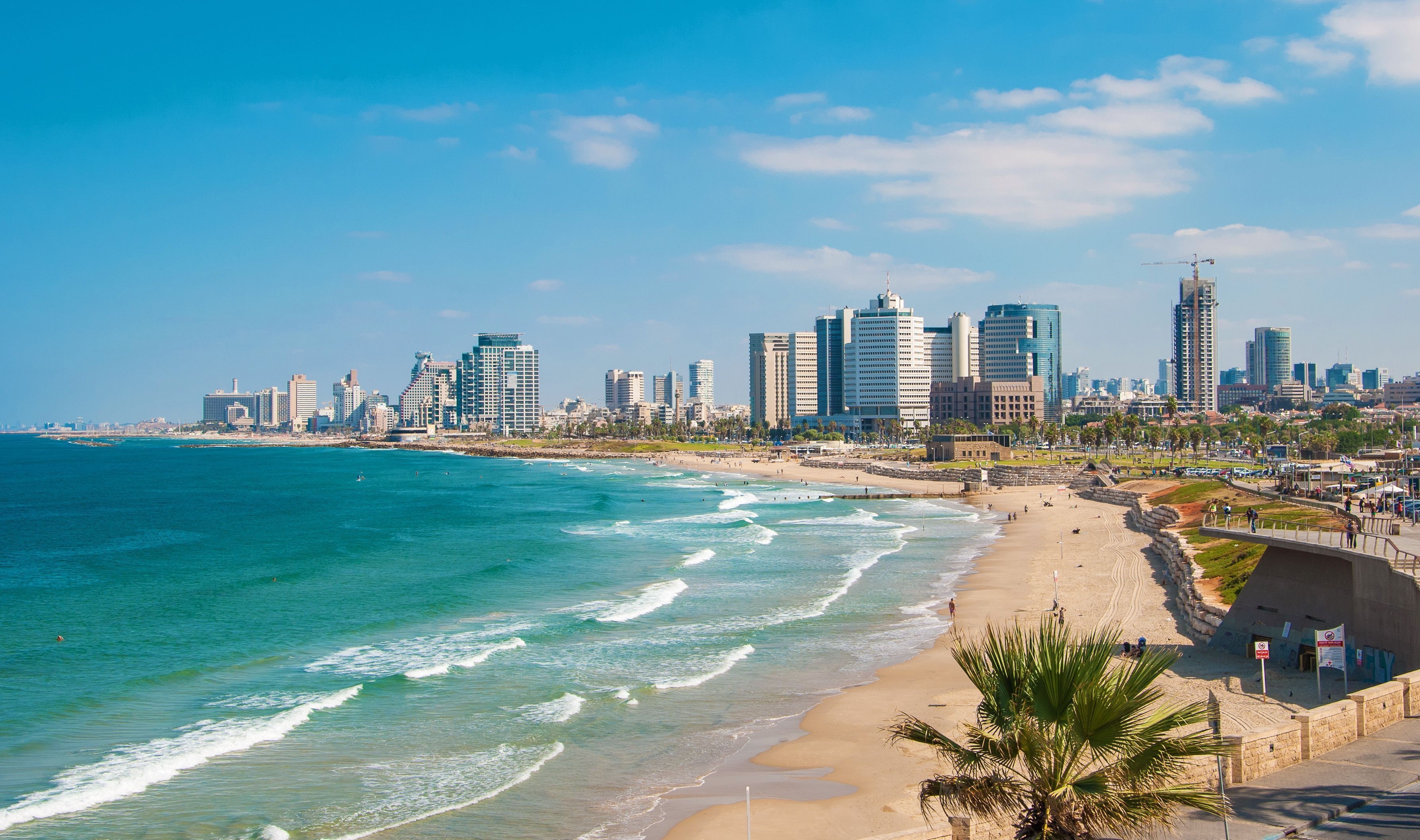 Mediterranean Sea, Israel beach, Israel, Beach backgrounds, 3580x2120 HD Desktop