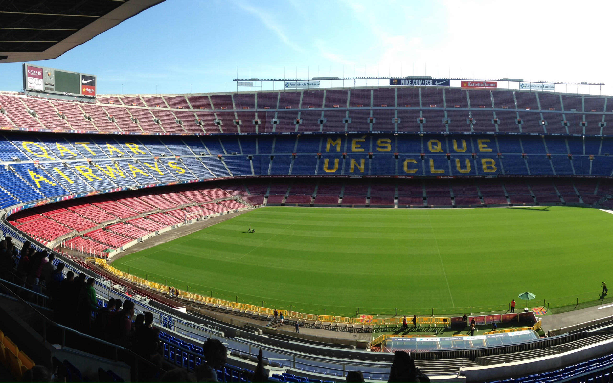 Camp Nou Stadium, Barcelona, Football stadium, Catalonia flag, 2560x1600 HD Desktop