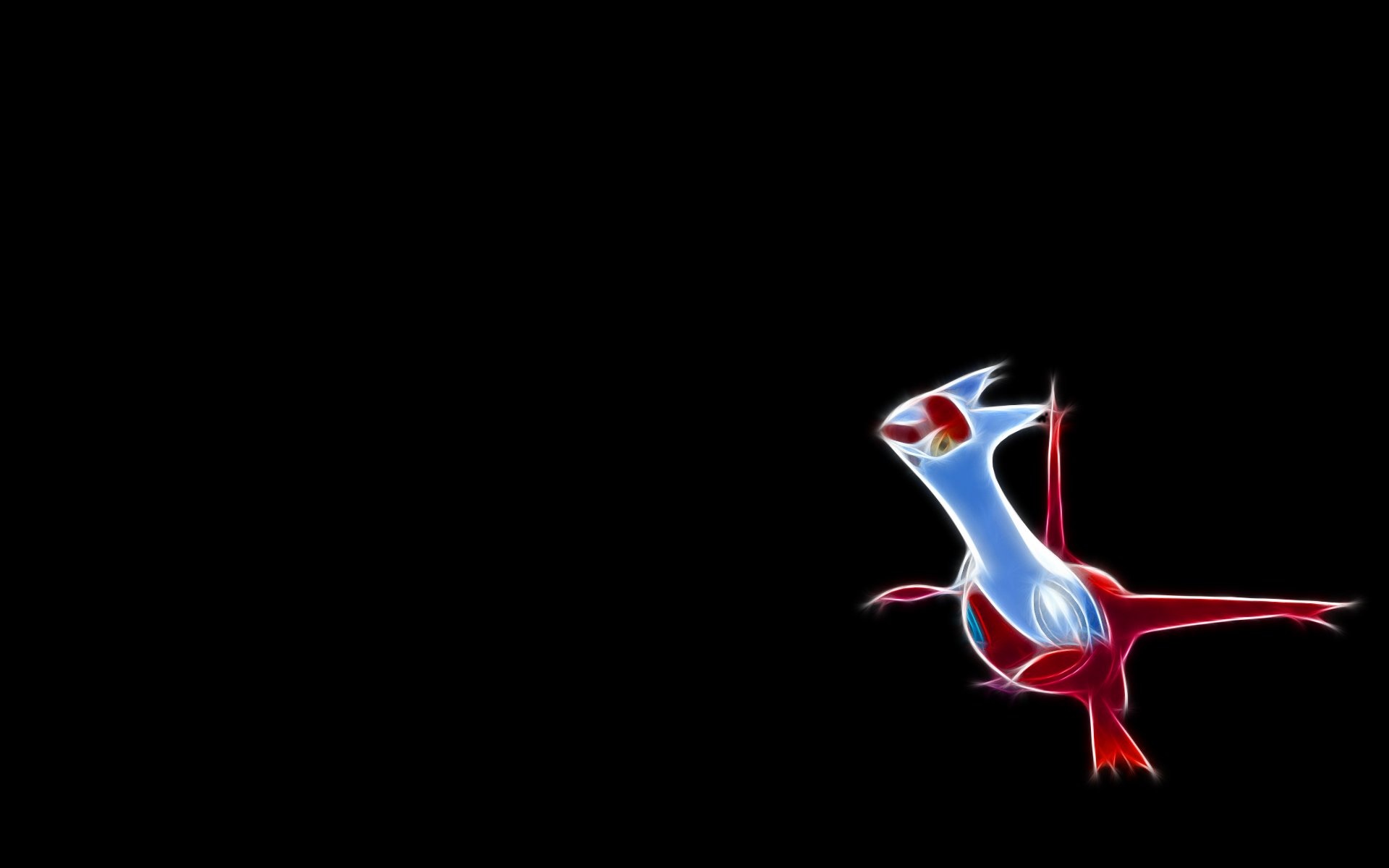 Pokemon Latias fractalius, Black background wallpaper, HD quality, Digital art, 1920x1200 HD Desktop