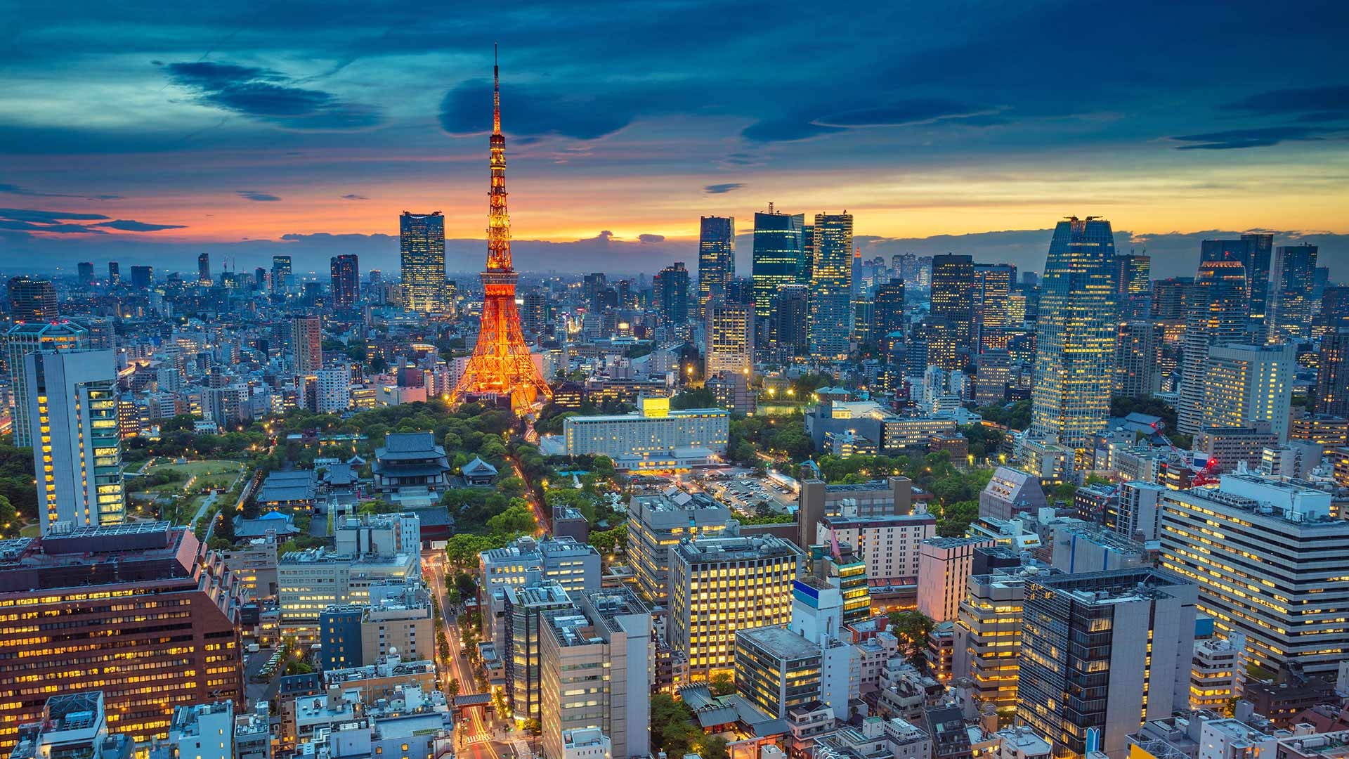 Tokyo skyline, Cityscape at sunset, Bing gallery, Scenic views, 1920x1080 Full HD Desktop
