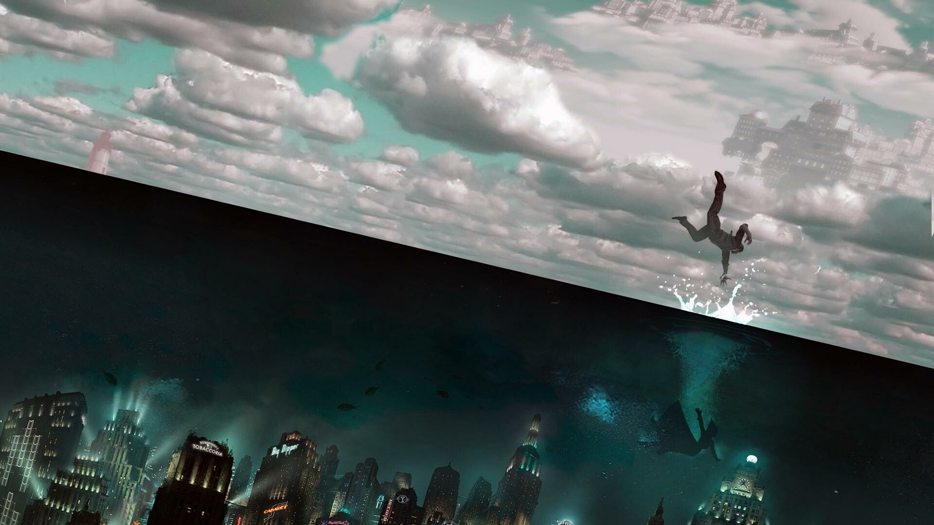 BioShock: Rapture, The underwater city, The iconic a video game location. 1920x1080 Full HD Background.