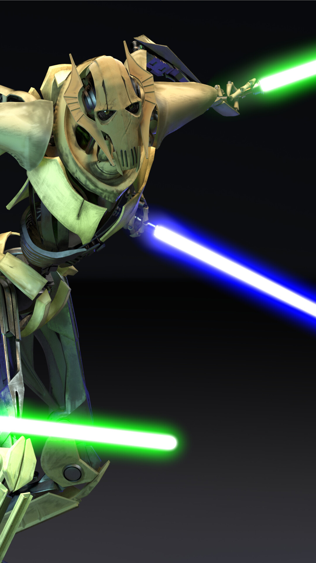 General Grievous: The most dangerous lightsaber duelists, Four sabers, The trophies representing all the Jedi and Padawans he killed. 1080x1920 Full HD Wallpaper.