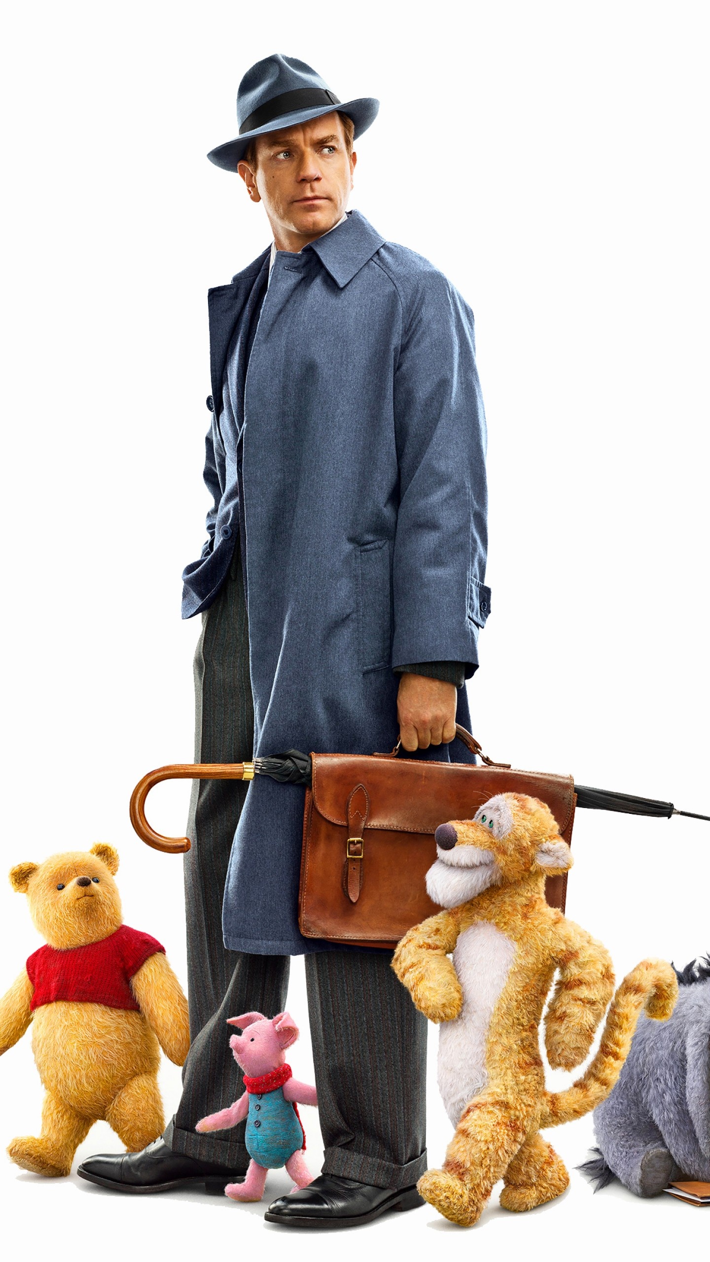 Ewan McGregor, Christopher Robin, Winnie the Pooh, Movies, 1440x2560 HD Handy