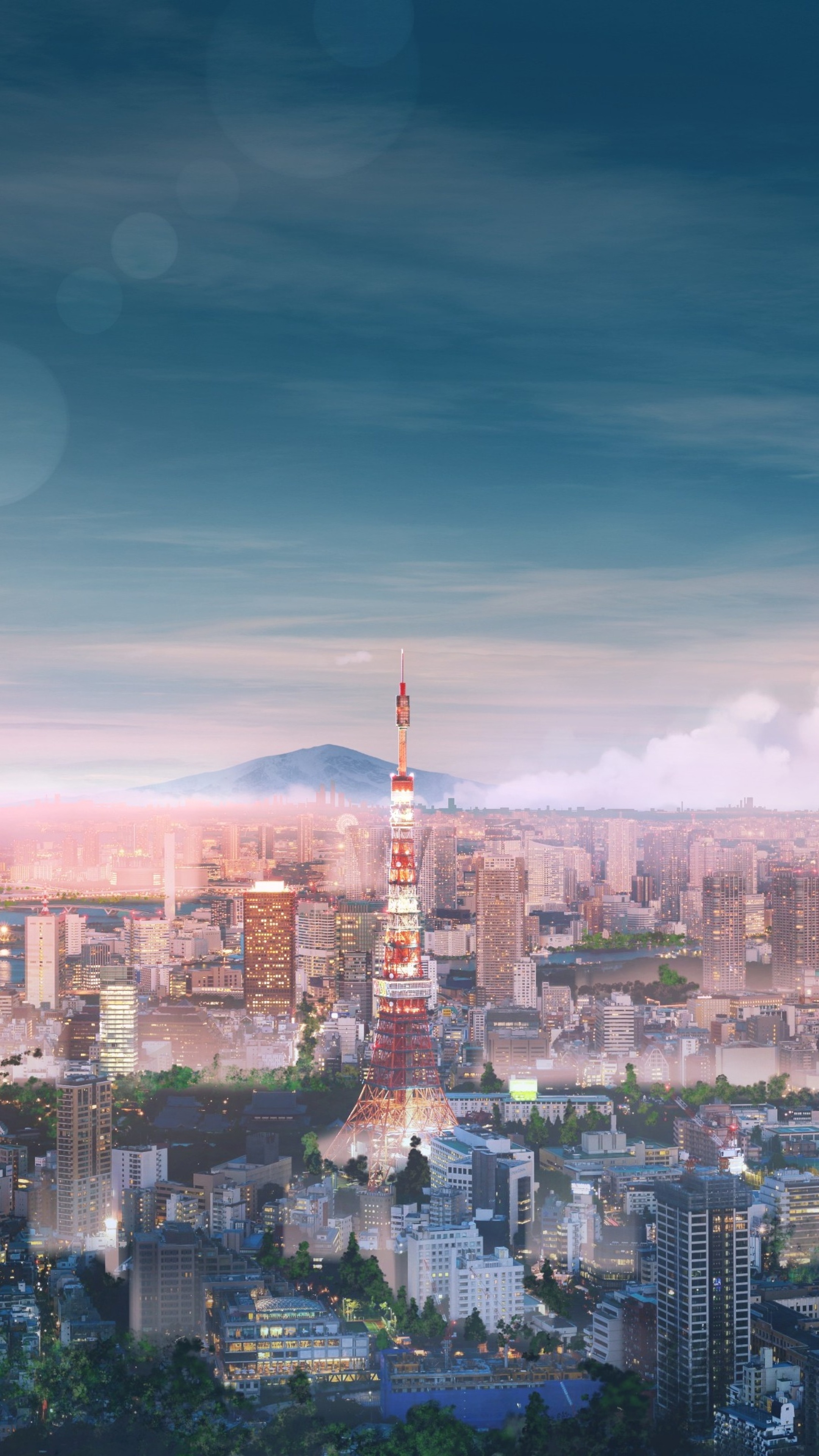 Tokyo Skyline, Cityscape and anime, HD and 4K wallpapers, Sony Xperia, 2160x3840 4K Phone