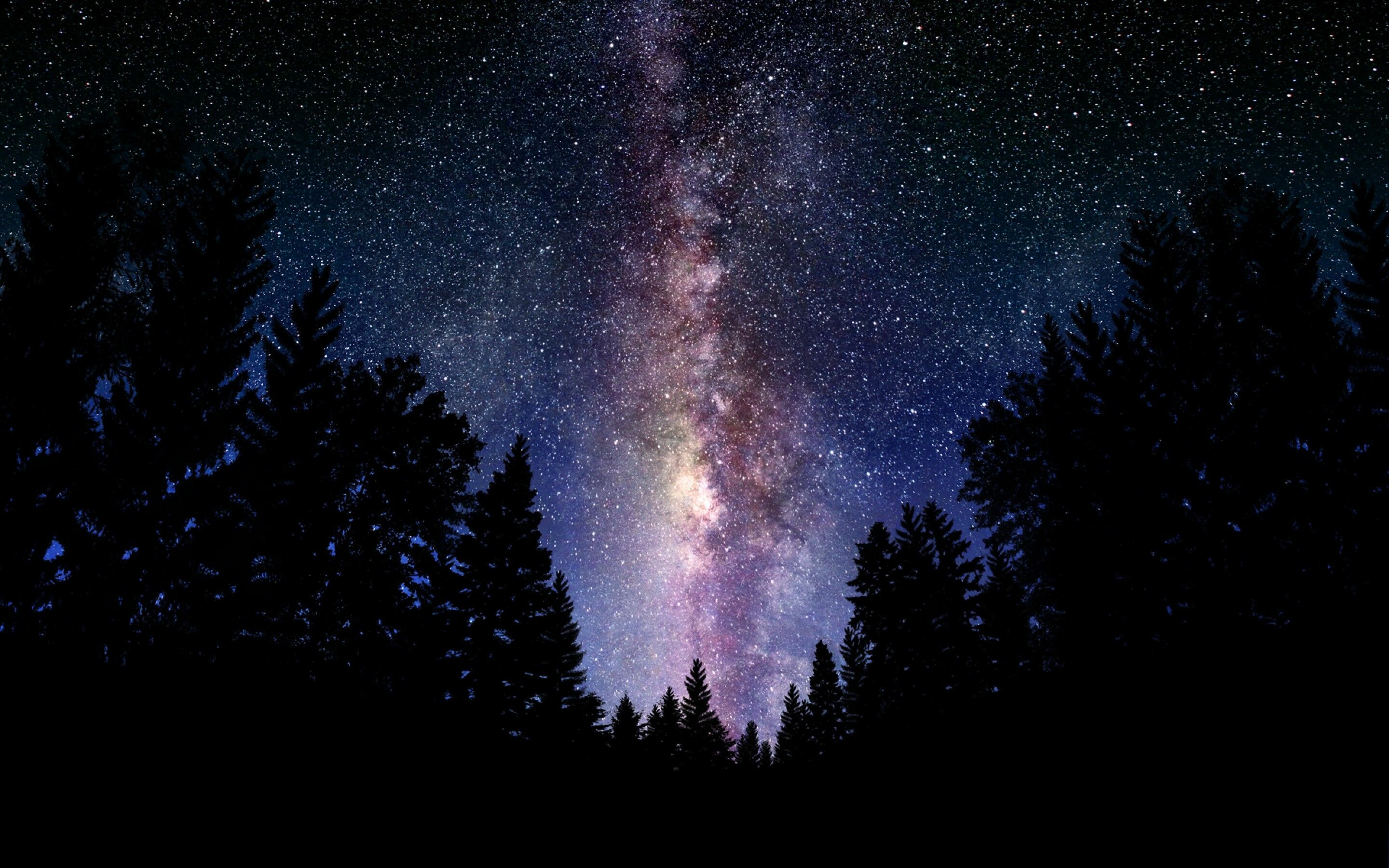 Galaxy: Milky Way, A hazy band of light seen in the night sky, Atmospheric phenomenon. 2880x1800 HD Wallpaper.