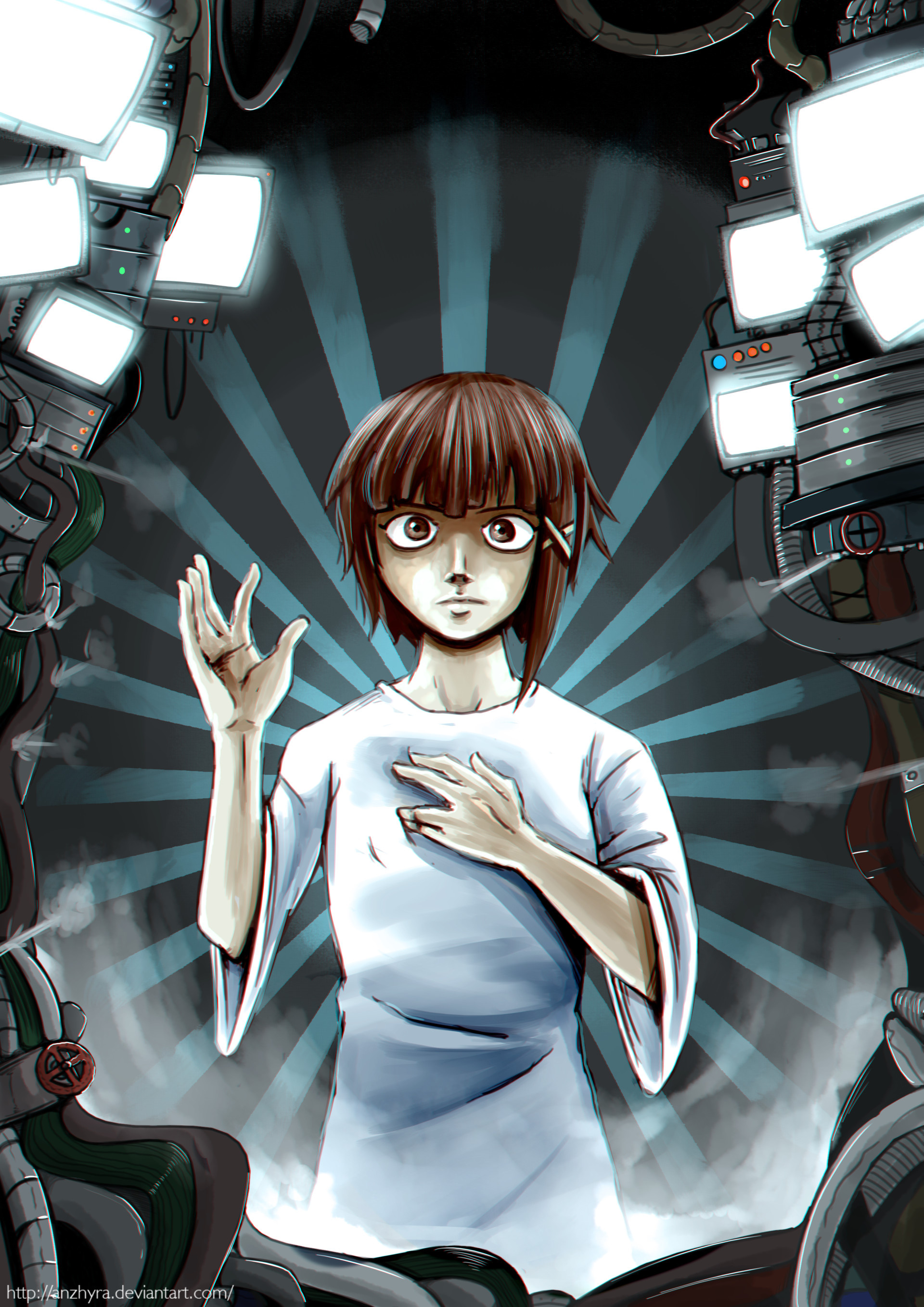 Serial Experiments Lain, ALVH Omega, Haunting atmosphere, Dark themes, 1920x2720 HD Handy